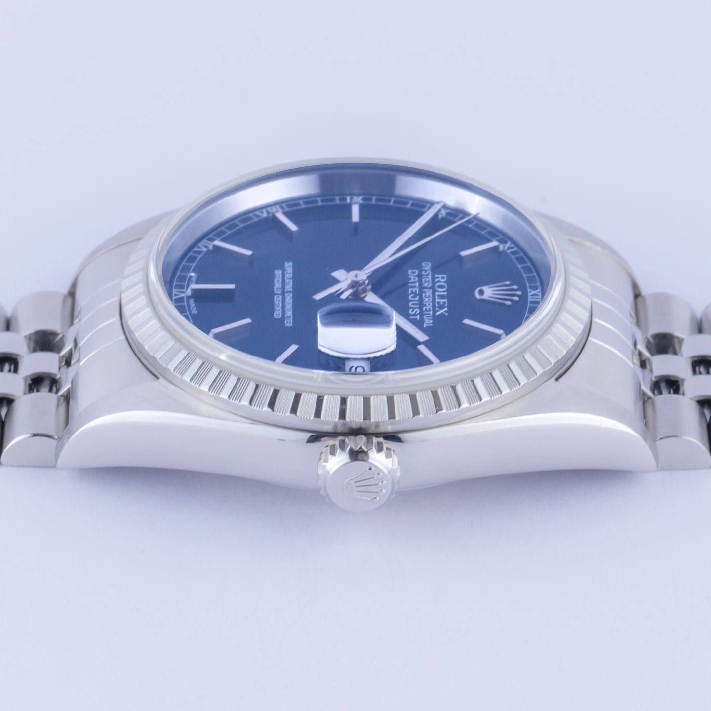 Rolex Datejust 36 16220 (2000) - Blue dial 36 mm Steel case (6/7)