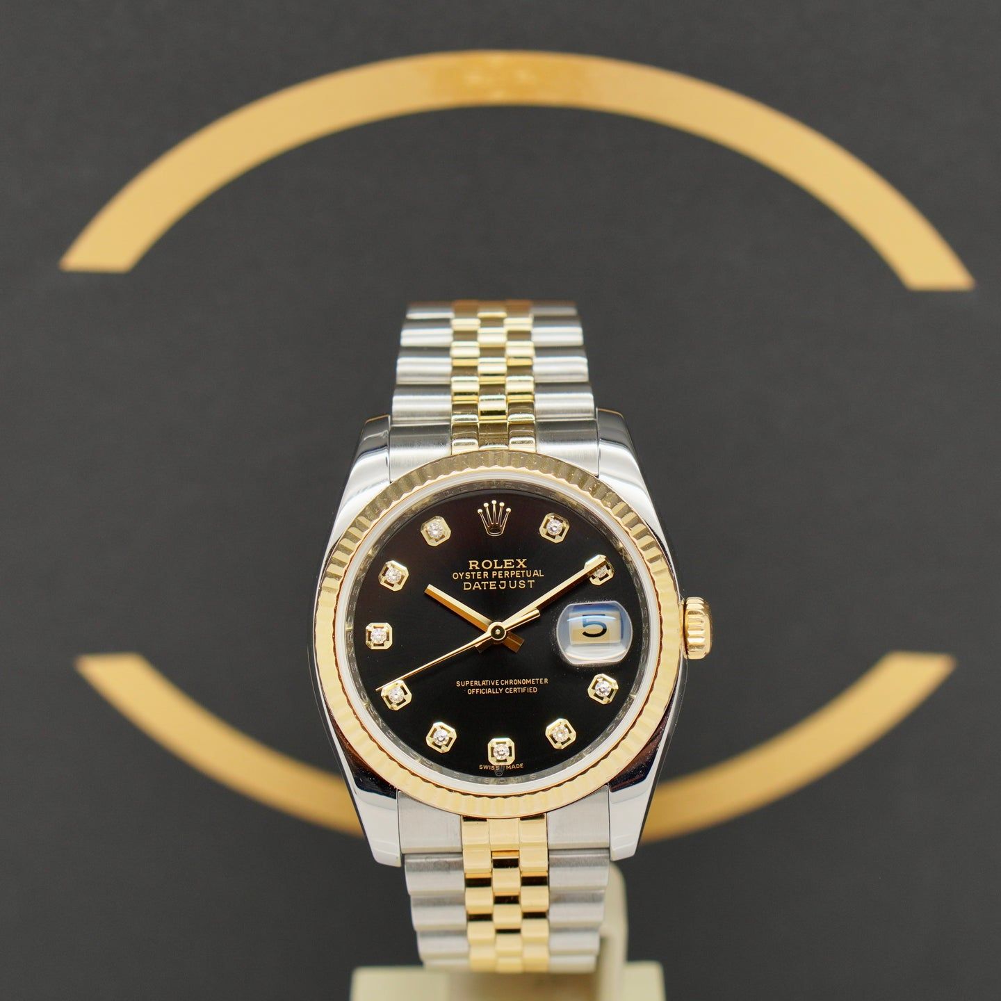 Rolex Datejust 36 116233 (2009) - Zwart wijzerplaat 36mm Goud/Staal (1/7)