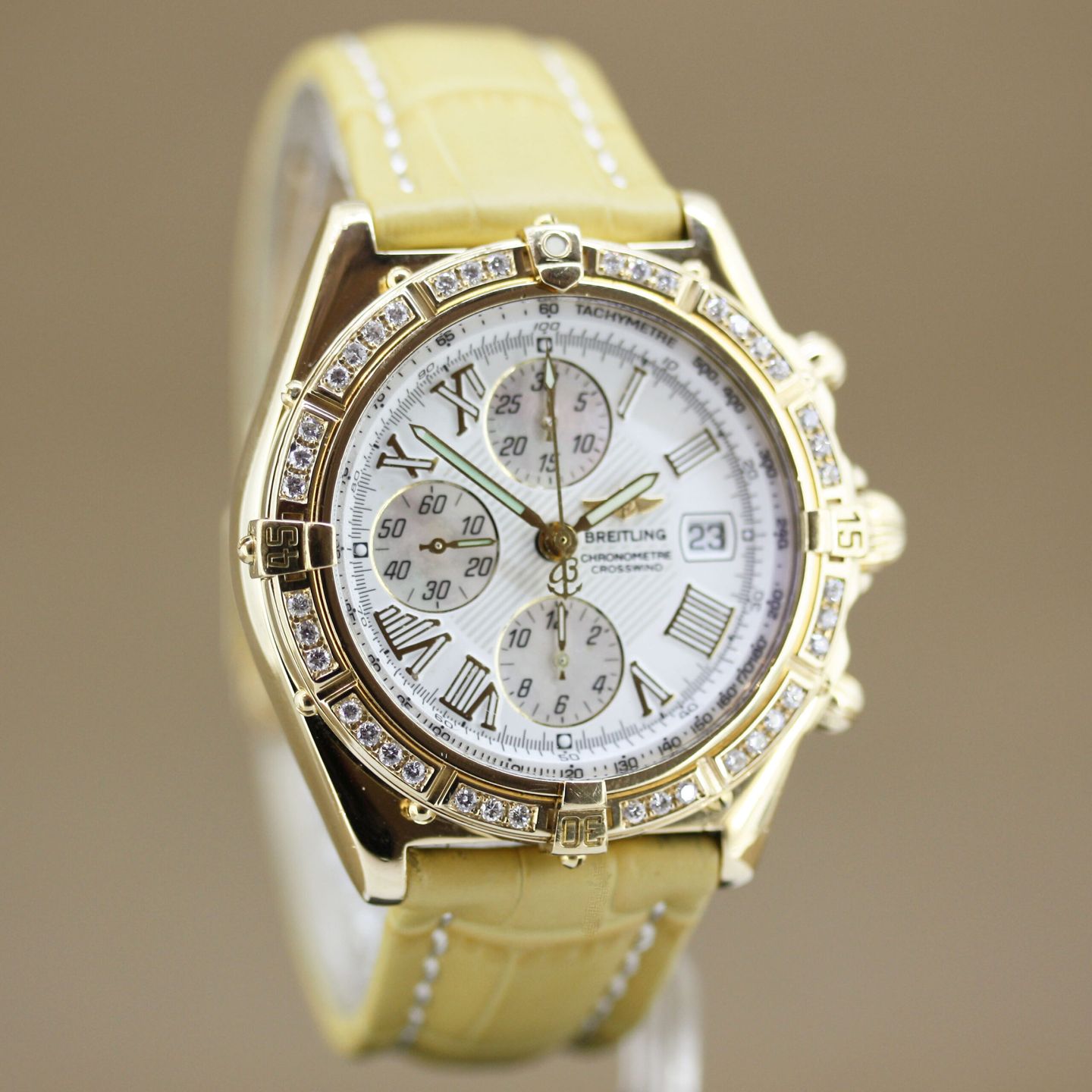 Breitling Crosswind Racing K13055 (2000) - Silver dial 43 mm Yellow Gold case (3/8)