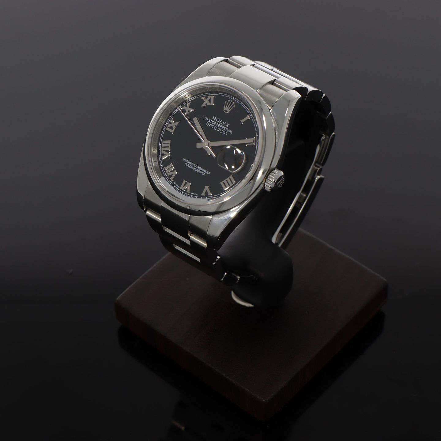 Rolex Datejust 36 116200 (2010) - Black dial 36 mm Steel case (3/8)