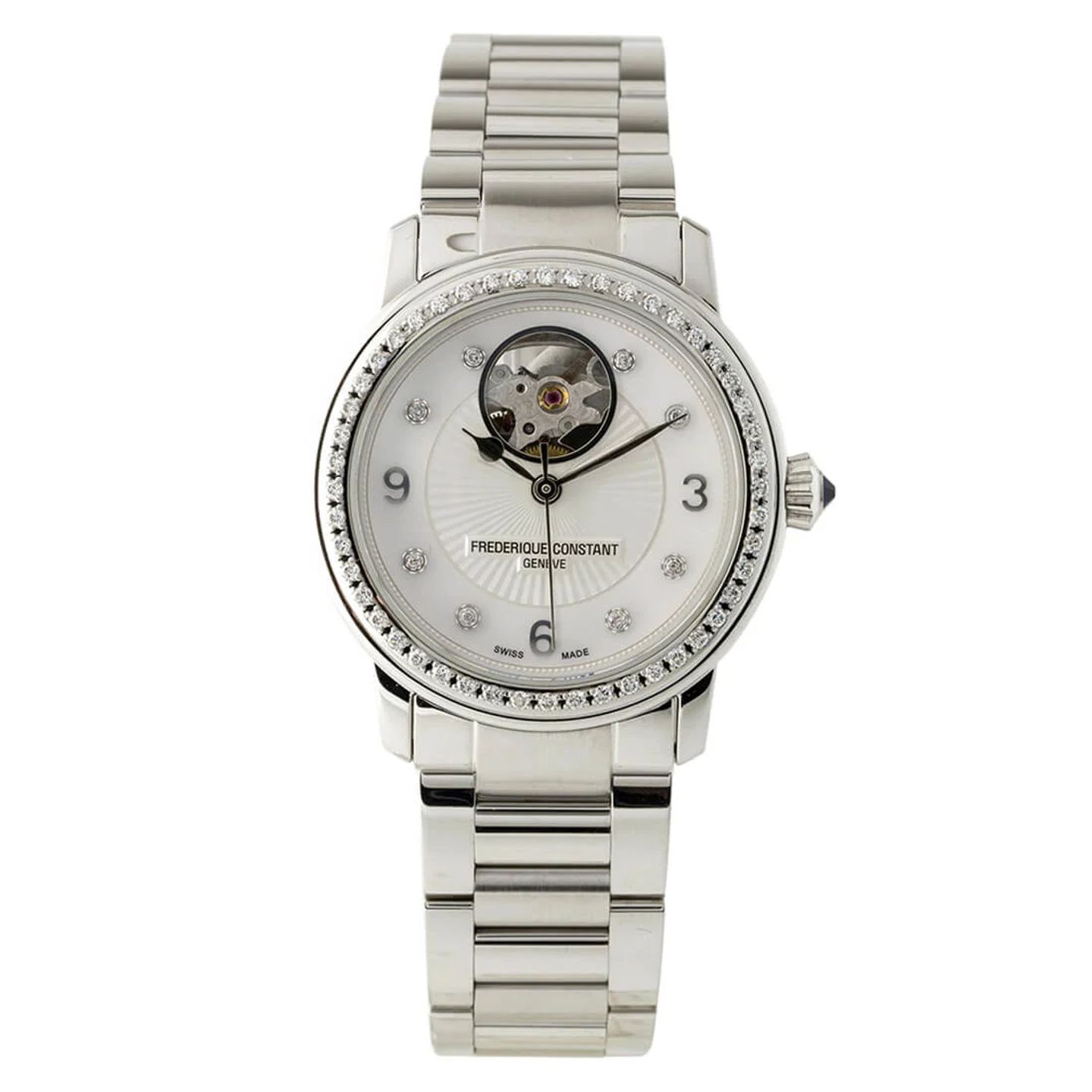 Frederique Constant Ladies Automatic Heart Beat FC-310HBAD2PD6B (2024) - White dial 34 mm Steel case (3/3)