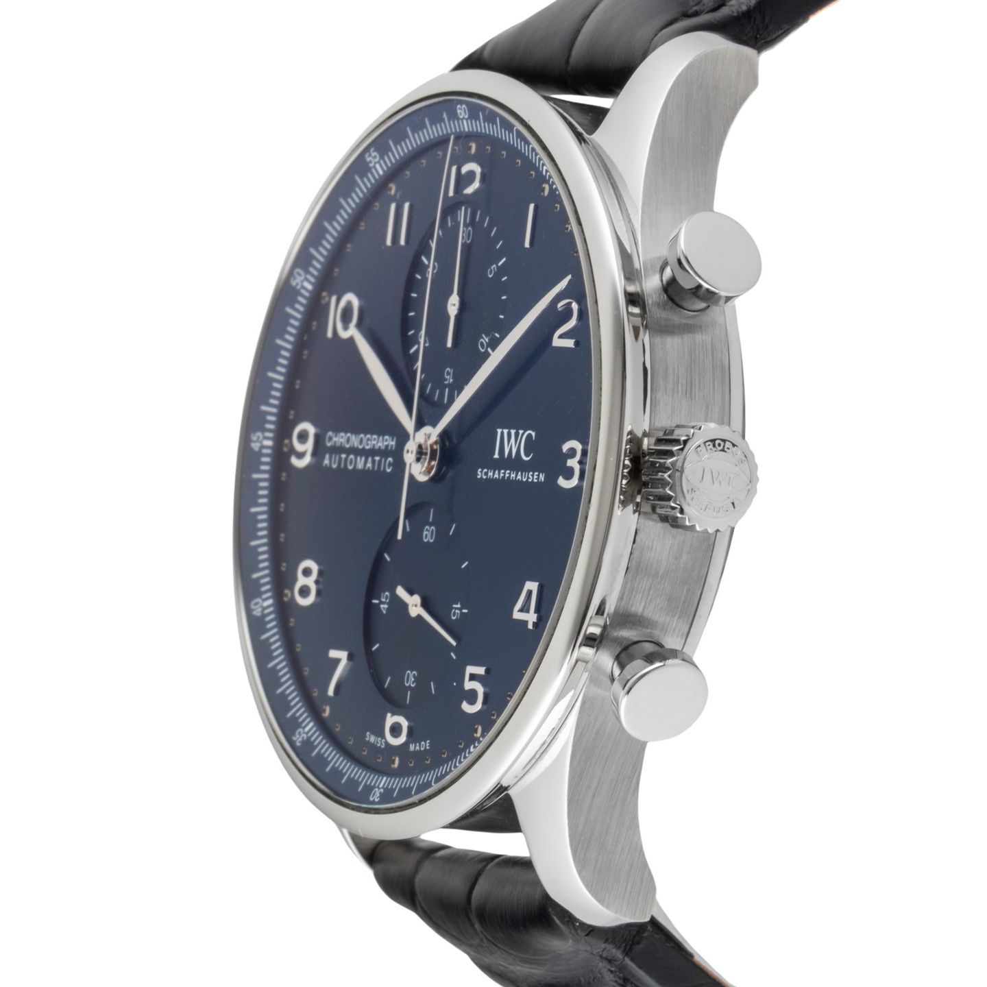 IWC Portuguese Chronograph IW371606 (Onbekend (willekeurig serienummer)) - Blauw wijzerplaat 41mm Staal (6/8)
