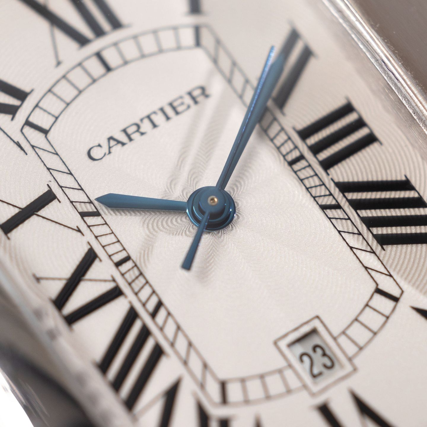 Cartier Tank Américaine 1741 (1990) - White dial 22 mm White Gold case (6/8)