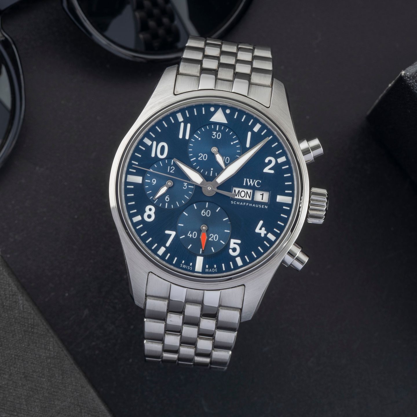 IWC Pilot Chronograph IW388102 (Unknown (random serial)) - Blue dial 41 mm Steel case (1/8)