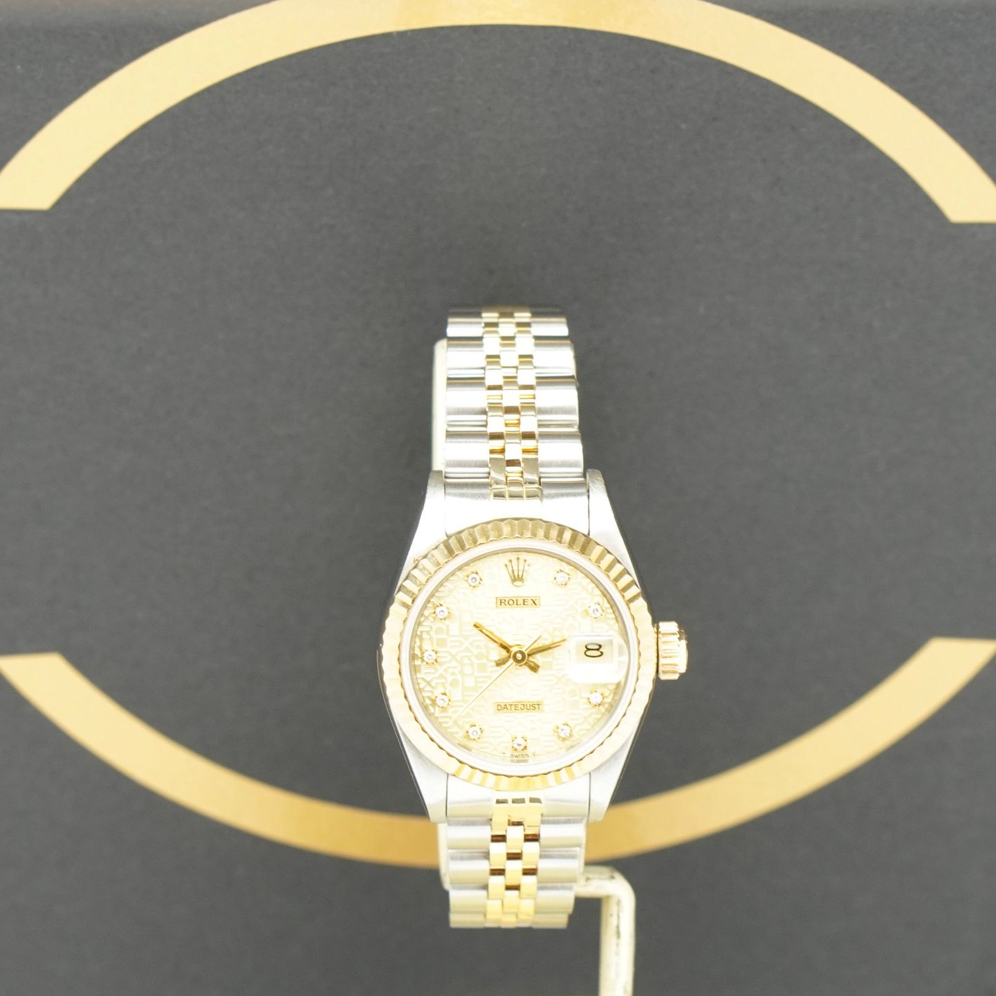 Rolex Lady-Datejust 69173 (1991) - Gold dial 26 mm Gold/Steel case (1/7)