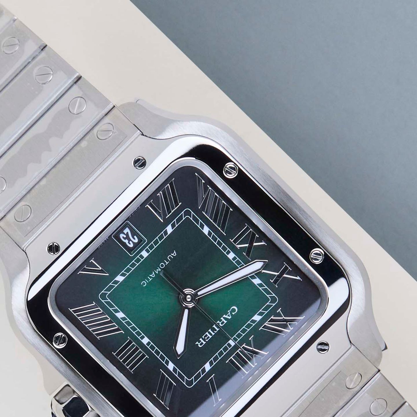 Cartier Santos WSSA0062 (2026) - Green dial 40 mm Steel case (4/8)