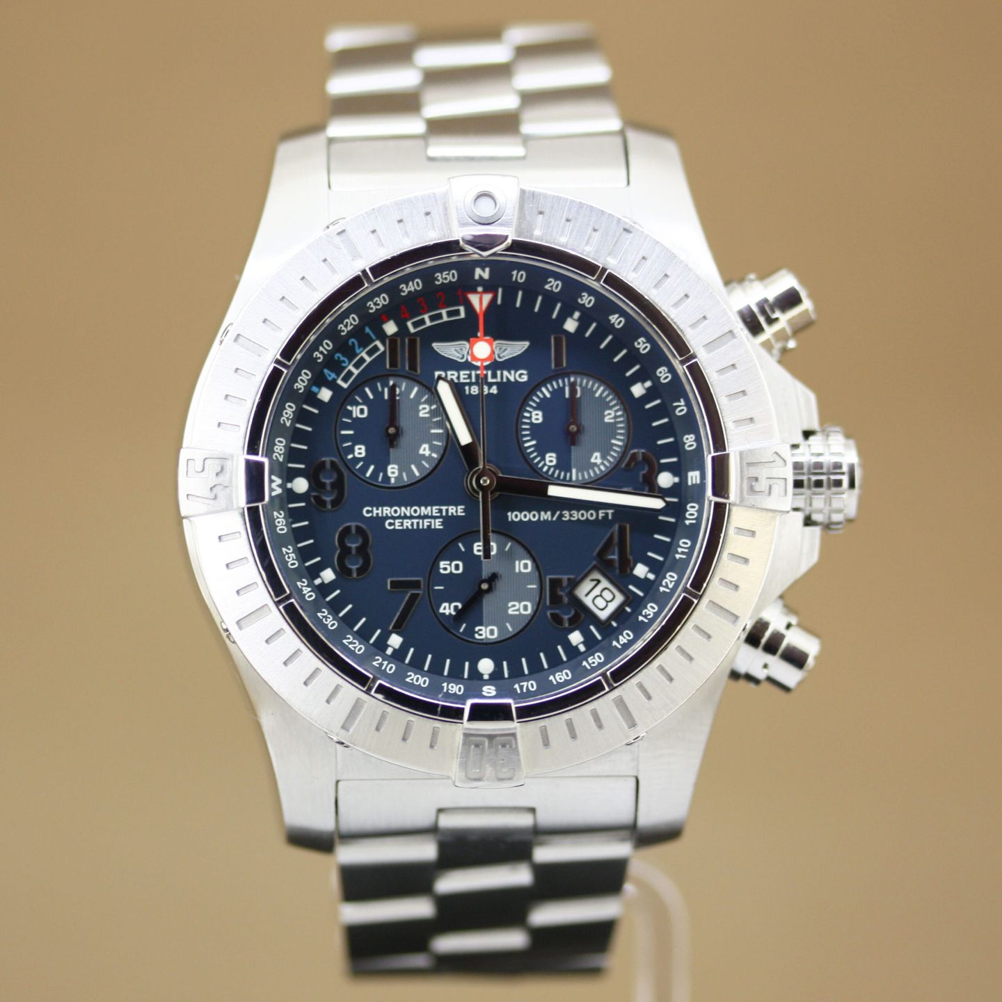 Breitling Avenger Seawolf A73390 (2011) - Blue dial 45 mm Steel case (1/8)