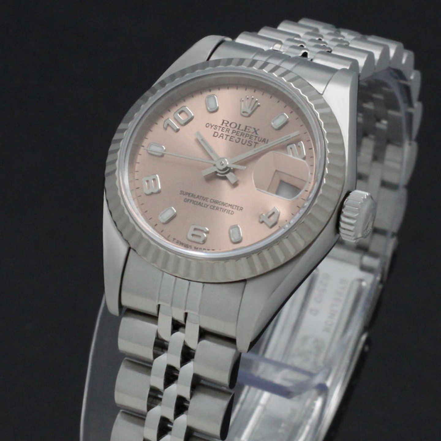 Rolex Lady-Datejust 69174 (1999) - Roze wijzerplaat 26mm Staal (7/7)