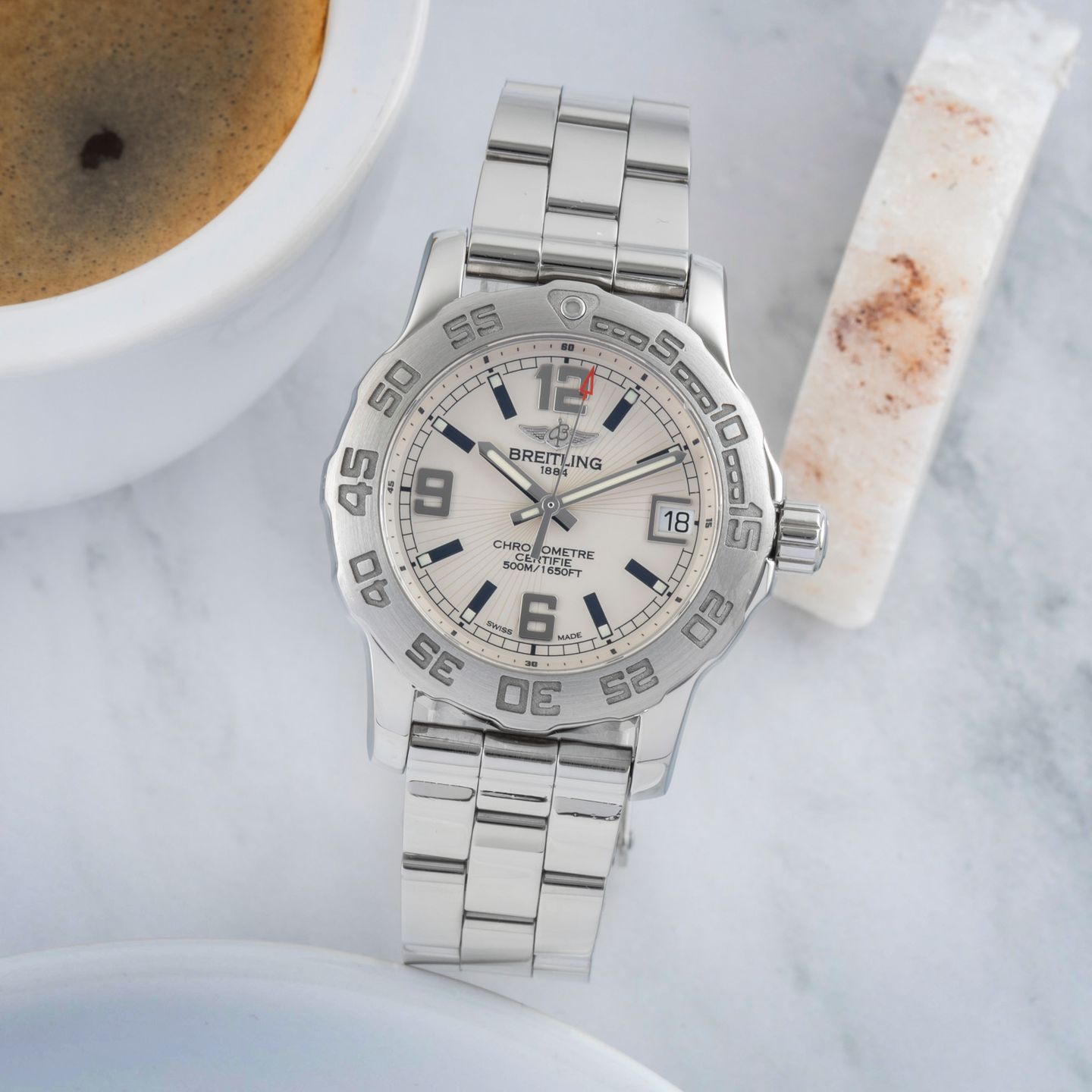 Breitling Colt A7738711 (Unknown (random serial)) - Black dial 33 mm Steel case (1/8)