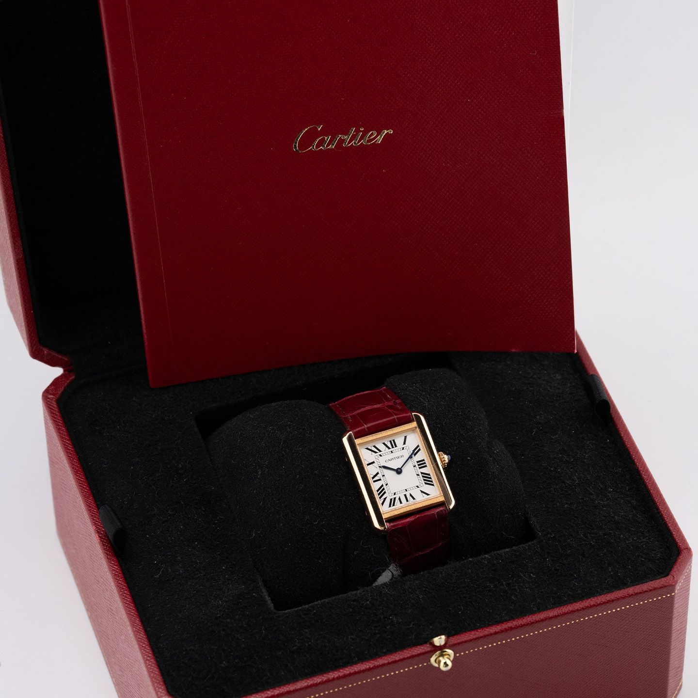 Cartier Tank Solo W5200024 (Onbekend (willekeurig serienummer)) - Zilver wijzerplaat 31mm Roségoud (7/7)