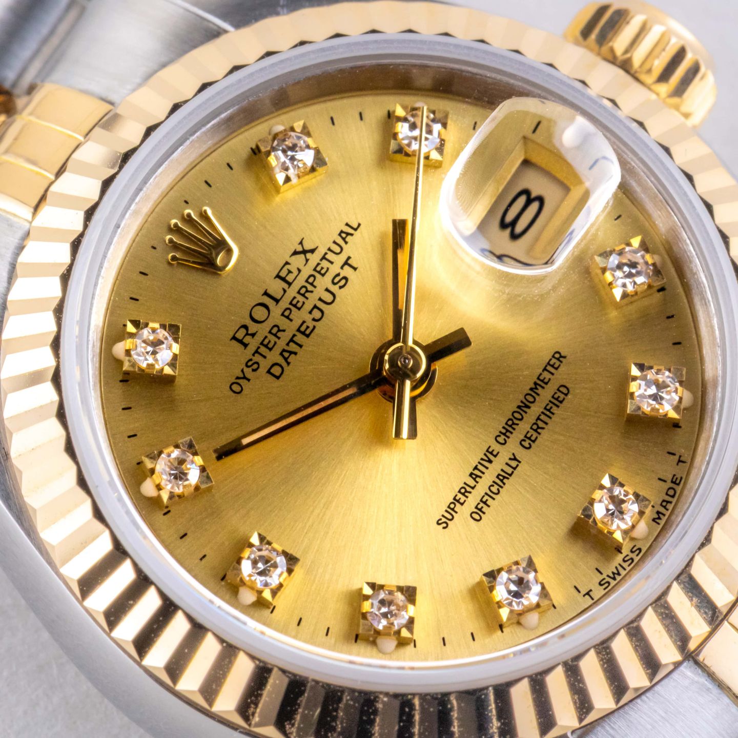 Rolex Lady-Datejust 69173 (1991) - Champagne dial 26 mm Gold/Steel case (2/8)