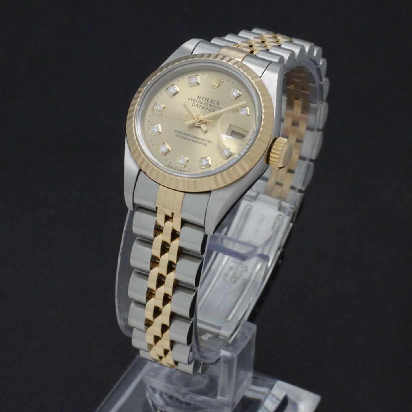 Rolex Lady-Datejust 69173 (1996) - Gold dial 26 mm Gold/Steel case (2/7)
