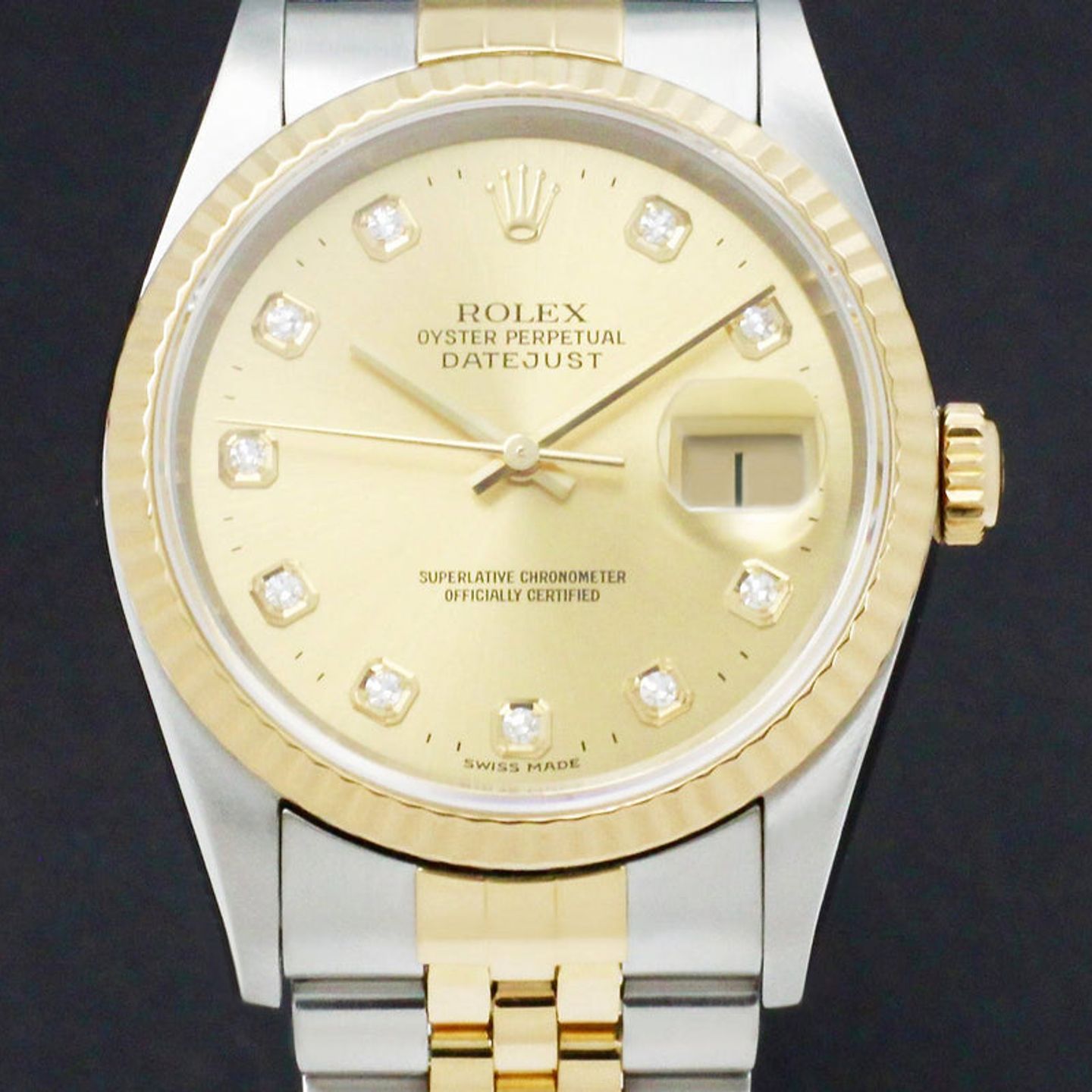 Rolex Datejust 36 16233 (2000) - Goud wijzerplaat 36mm Goud/Staal (1/7)