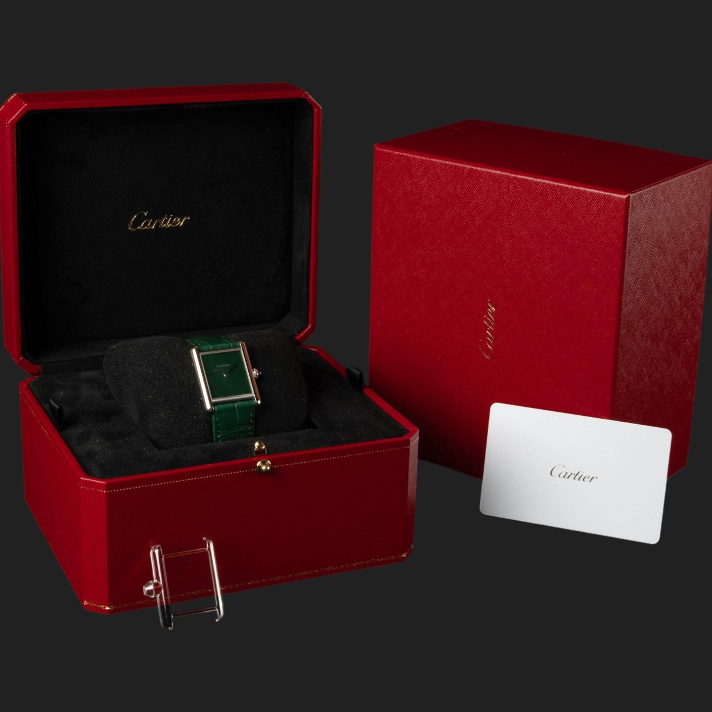 Cartier Tank WSTA0115 (2025) - Groen wijzerplaat 26mm Staal (8/8)