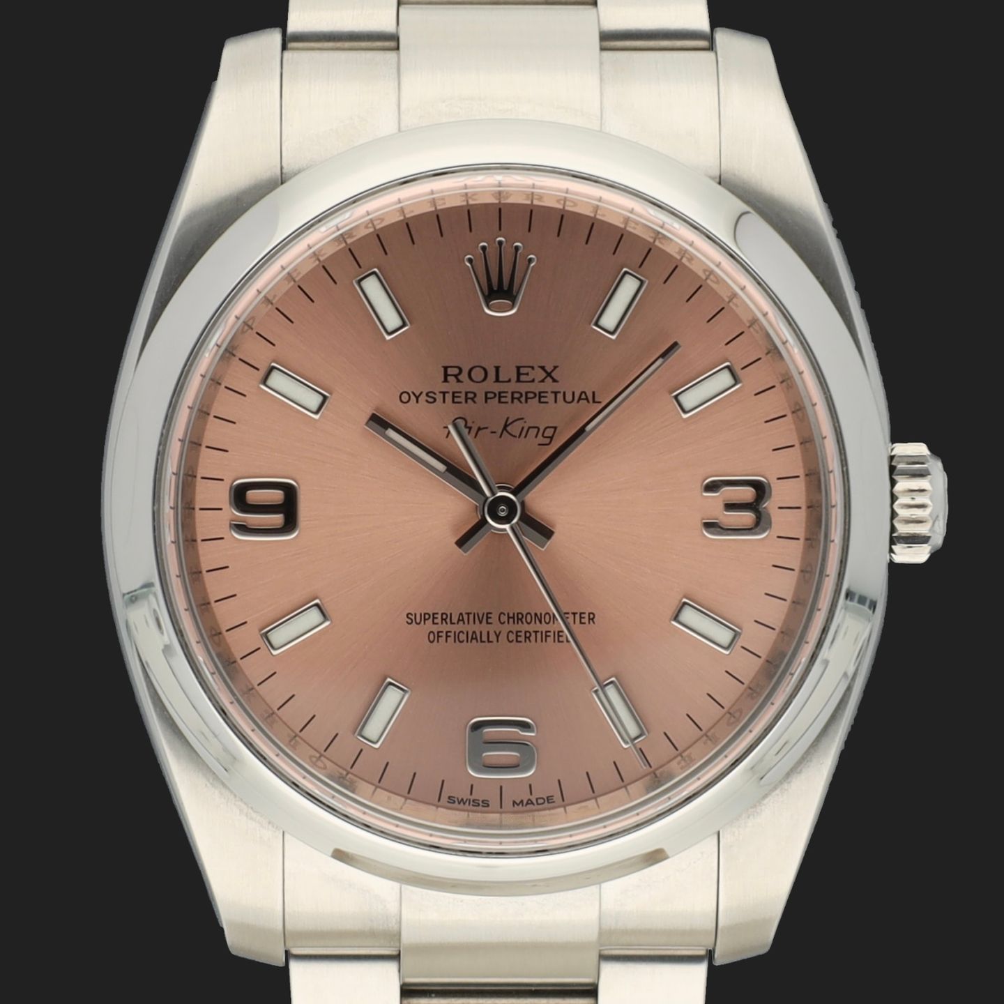 Rolex Oyster Perpetual 34 114200 (2014) - Pink dial 34 mm Steel case (2/8)