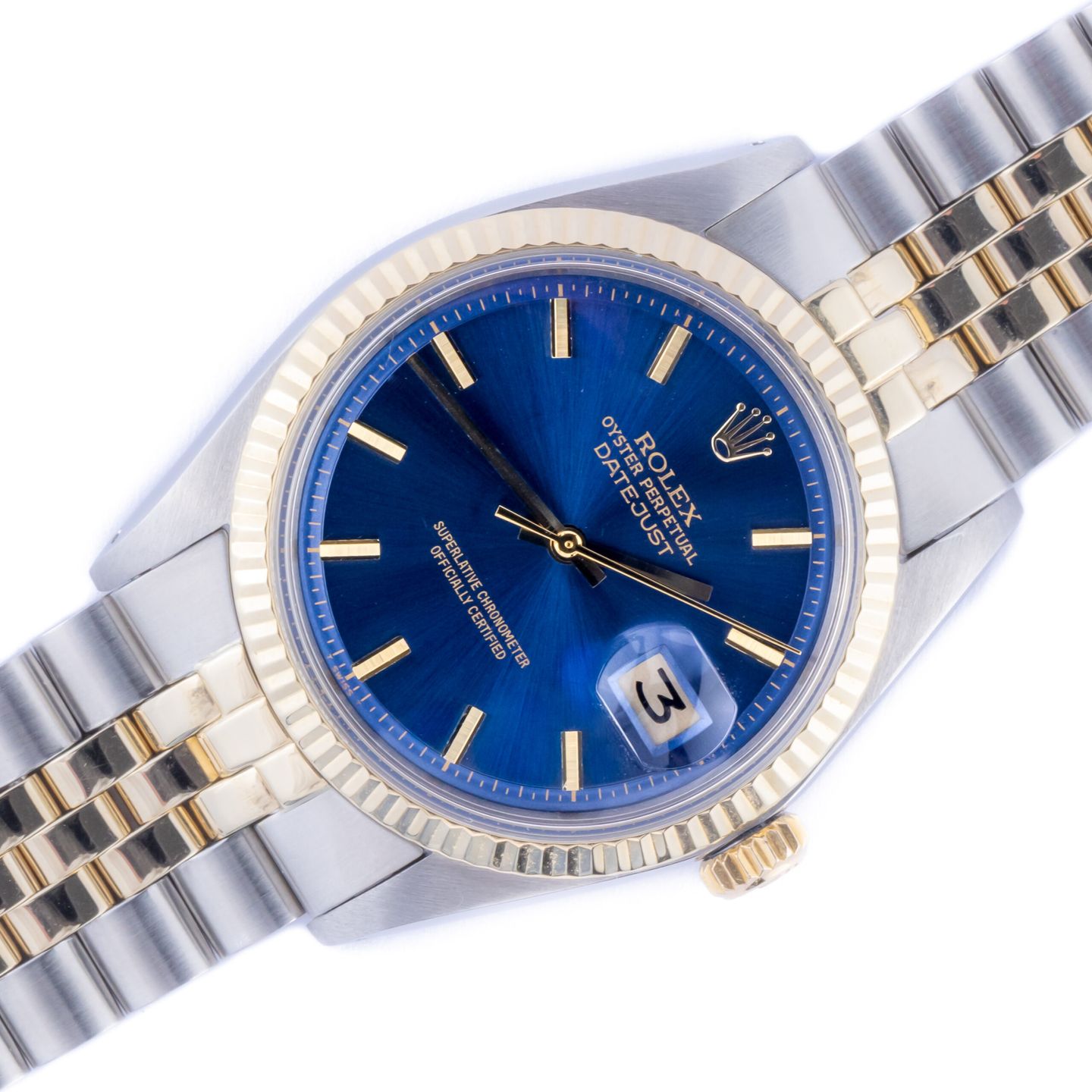 Rolex Datejust 36 16013 (1986) - Blue dial 36 mm Gold/Steel case (1/8)