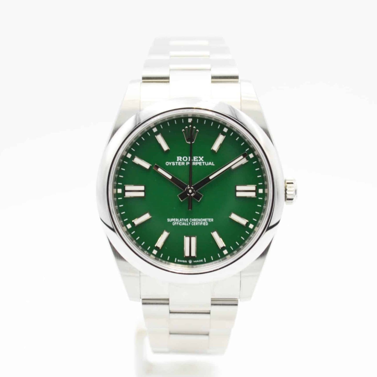 Rolex Oyster Perpetual 41 124300 (2024) - Groen wijzerplaat 41mm Staal (1/7)