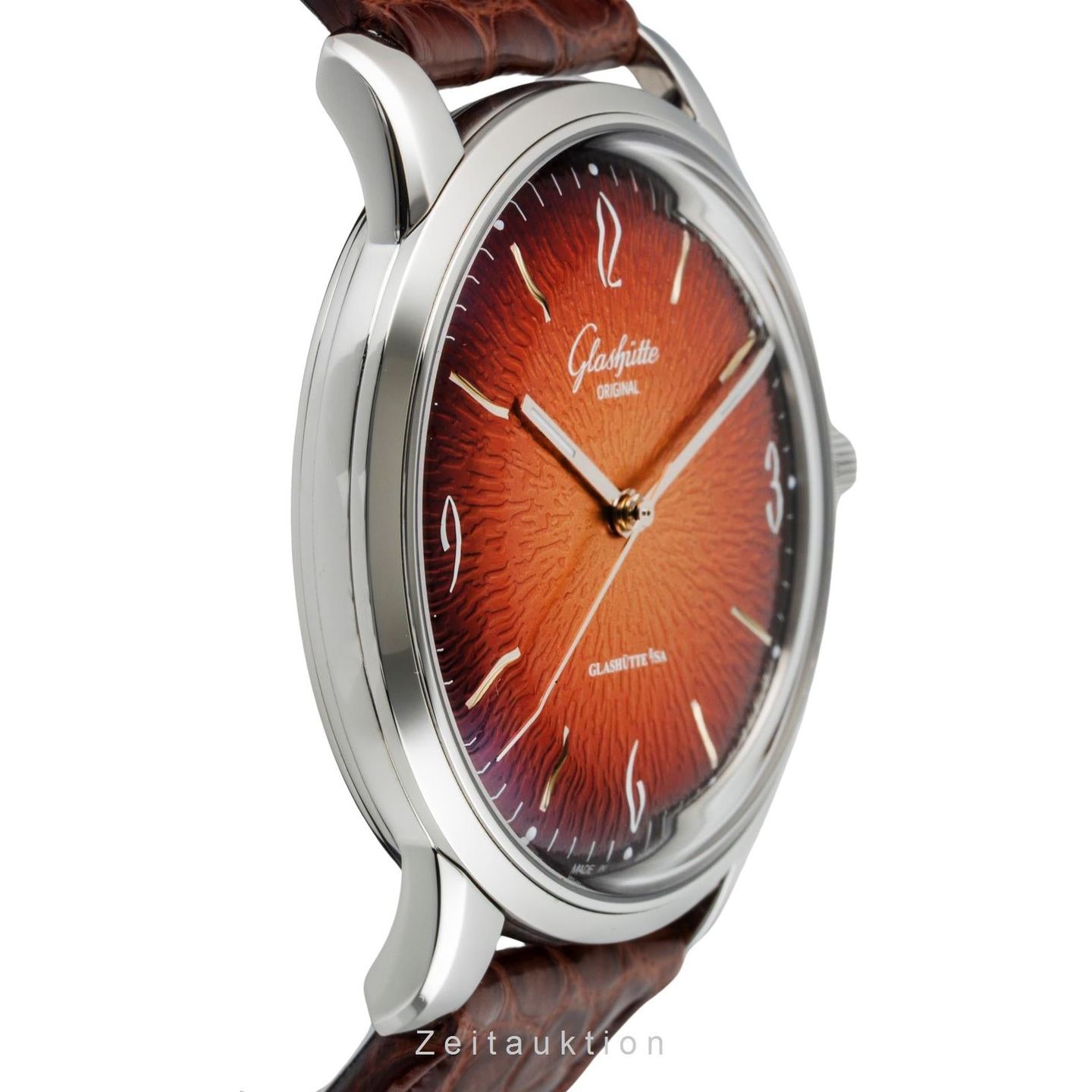 Glashütte Original Sixties 1-39-52-13-02-04 (Unknown (random serial)) - Orange dial 39 mm Steel case (6/8)