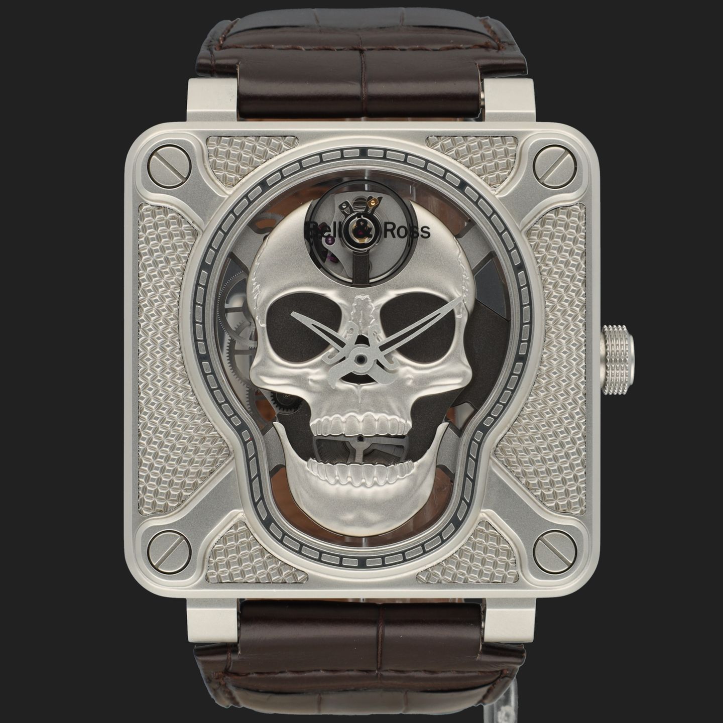 Bell & Ross BR 01 BR01-SKULL-SK (2018) - Zilver wijzerplaat 46mm Staal (3/8)