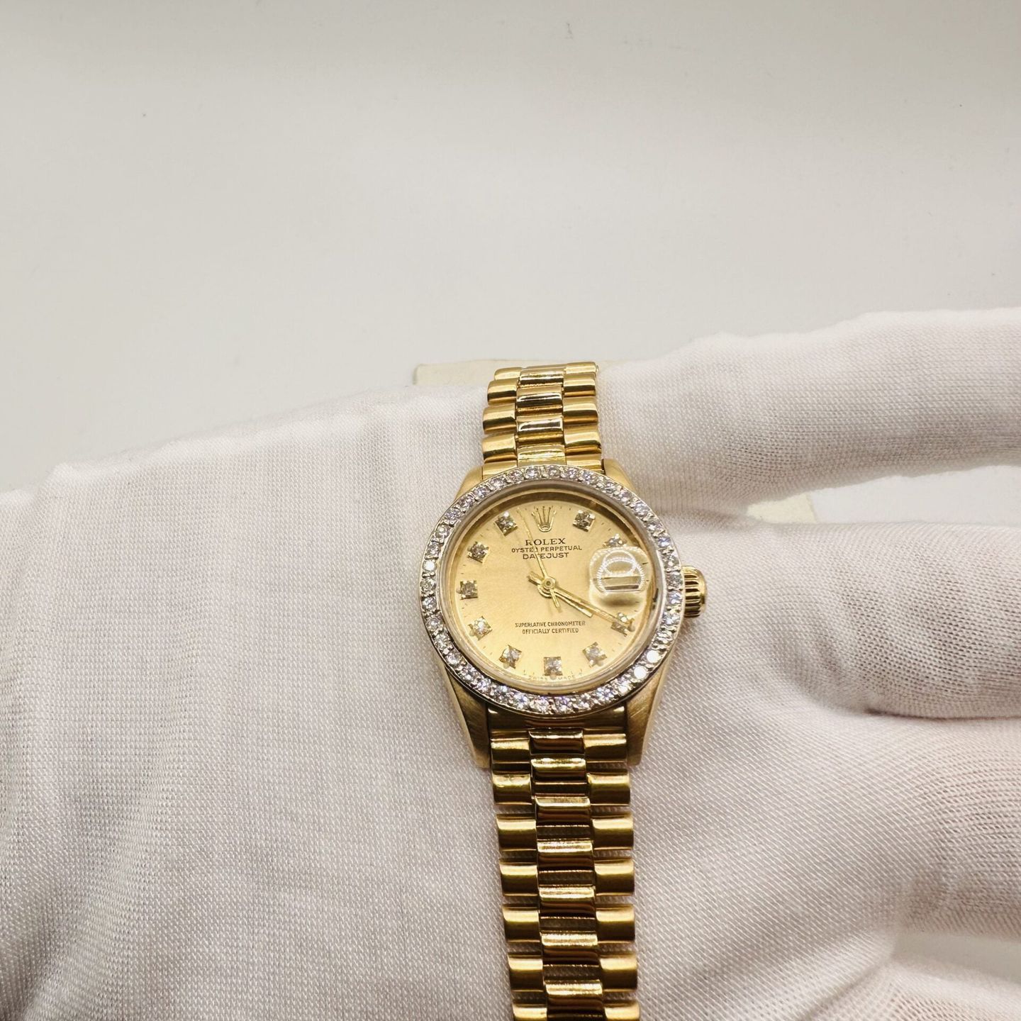 Rolex Lady-Datejust 69278 (1986) - 26 mm Yellow Gold case (3/4)