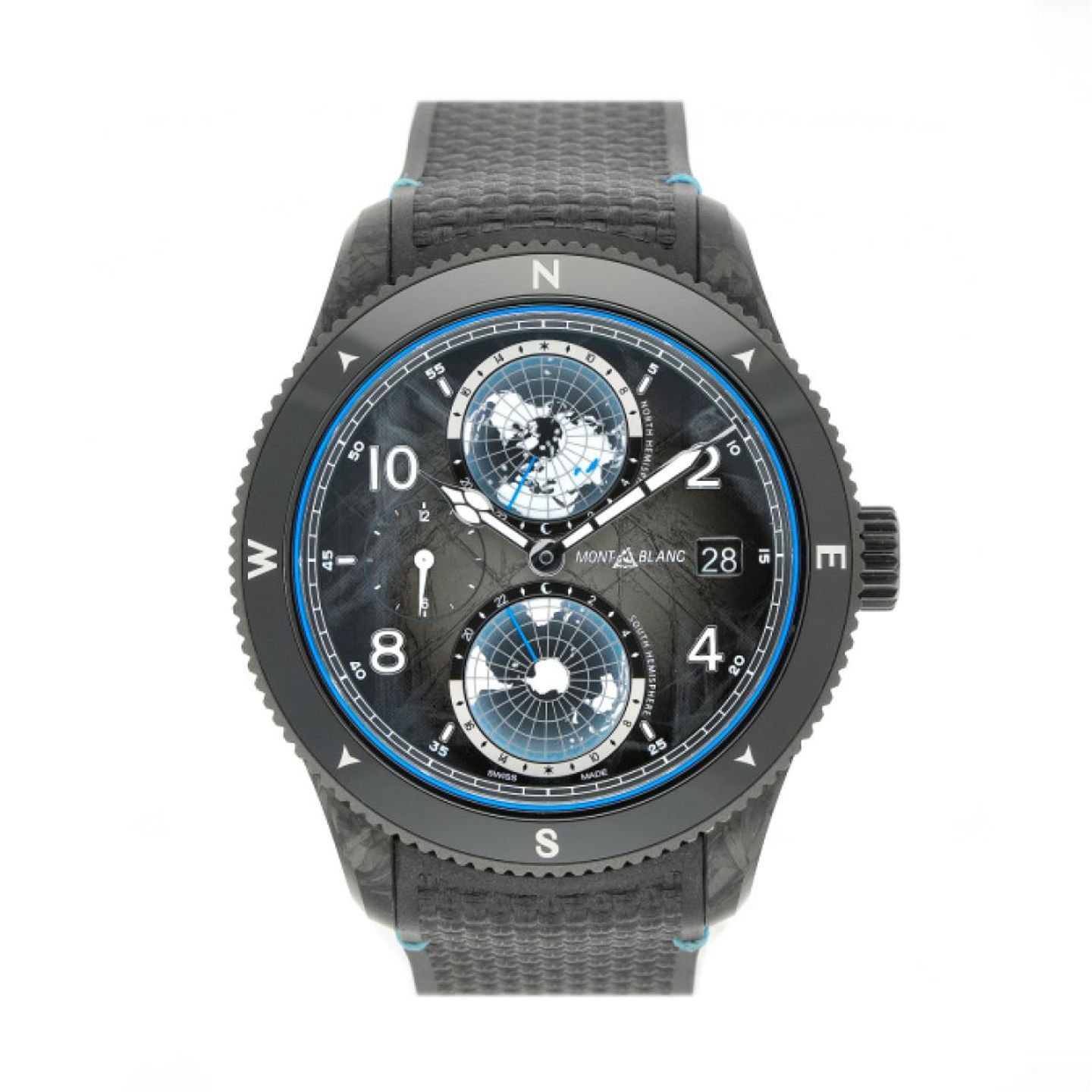 Montblanc Geosphere MB132300 (2024) - Zwart wijzerplaat 43mm Carbon (1/5)