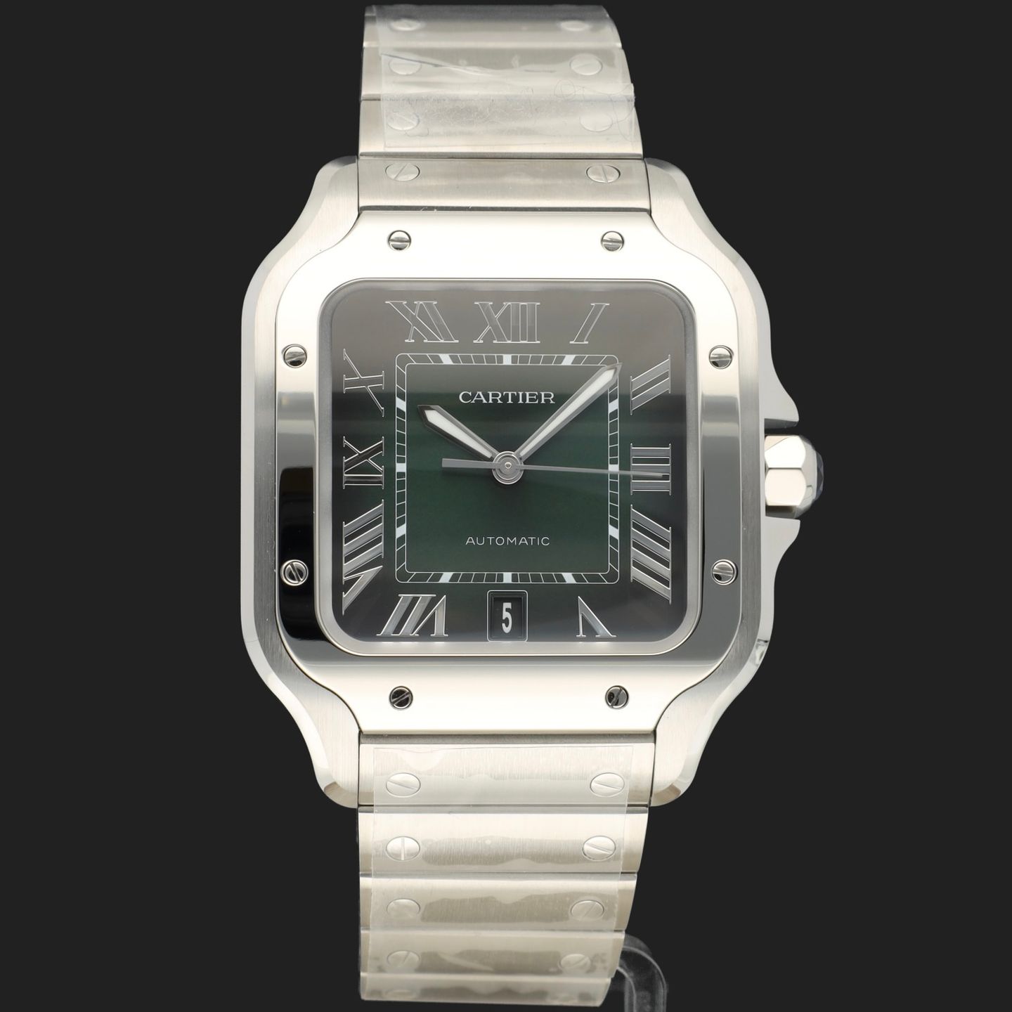 Cartier Santos WSSA0062 (2025) - Green dial 40 mm Steel case (3/8)