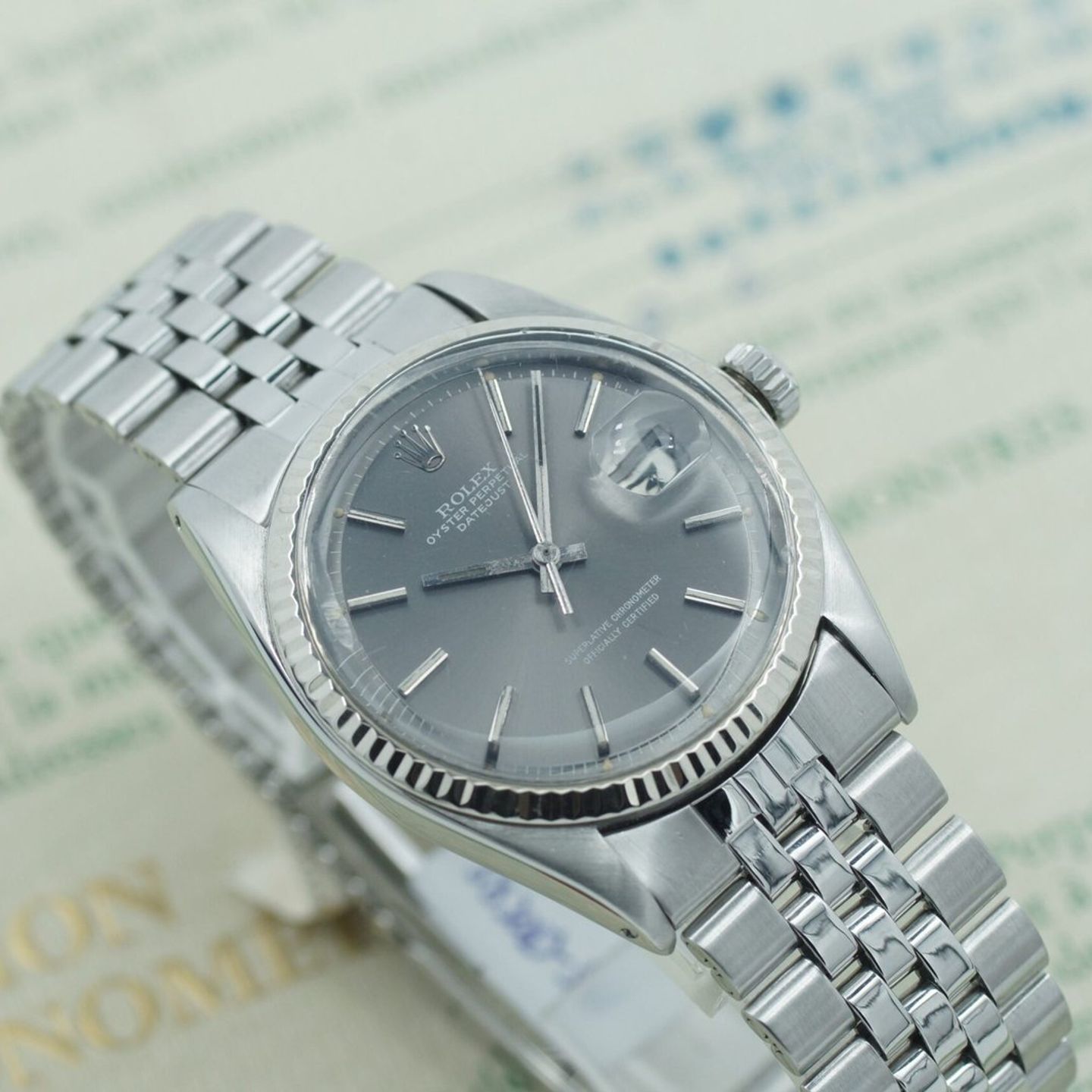 Rolex Datejust 1601 (1974) - Grey dial 36 mm Steel case (1/8)