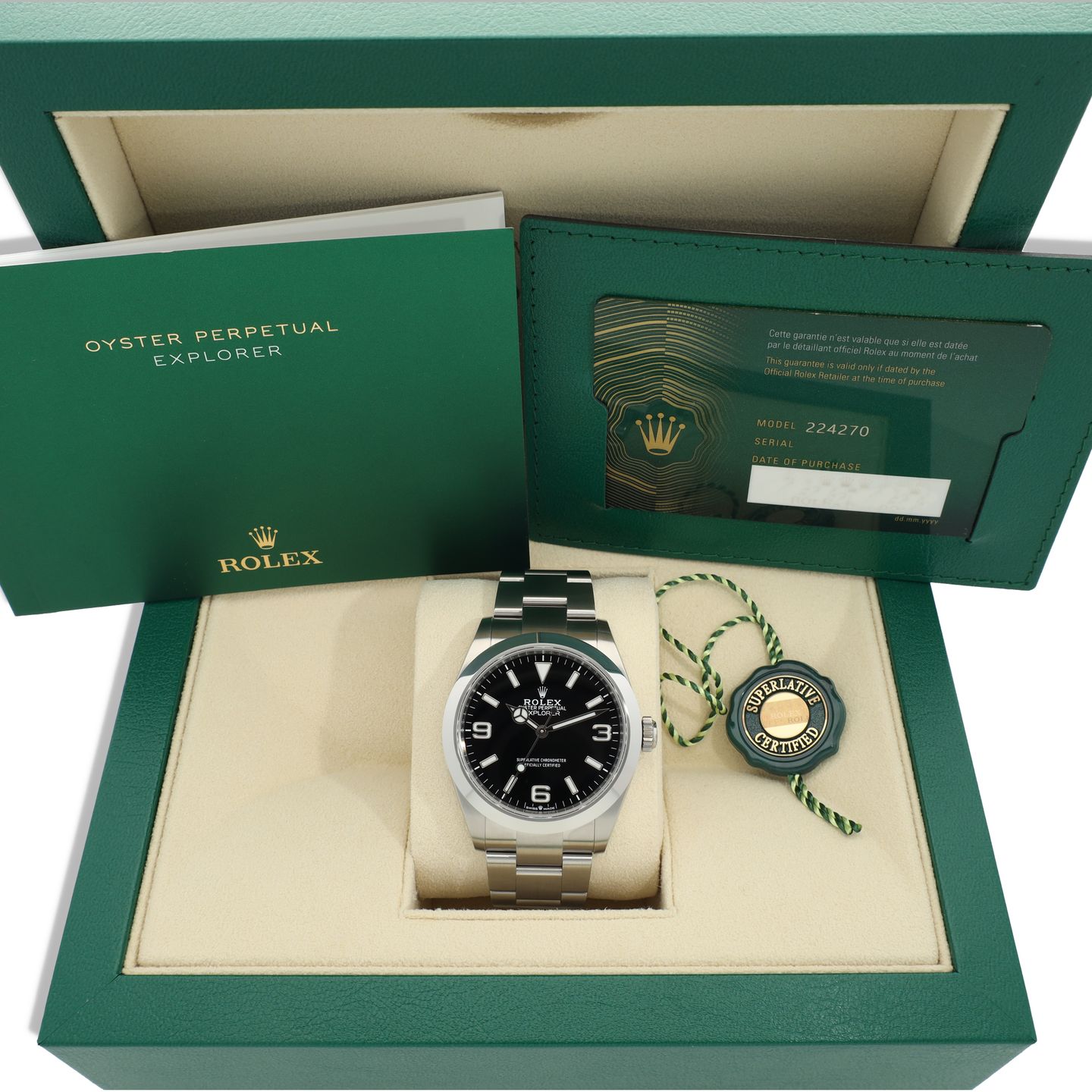 Rolex Explorer 224270 (2023) - Black dial 40 mm Steel case (8/8)