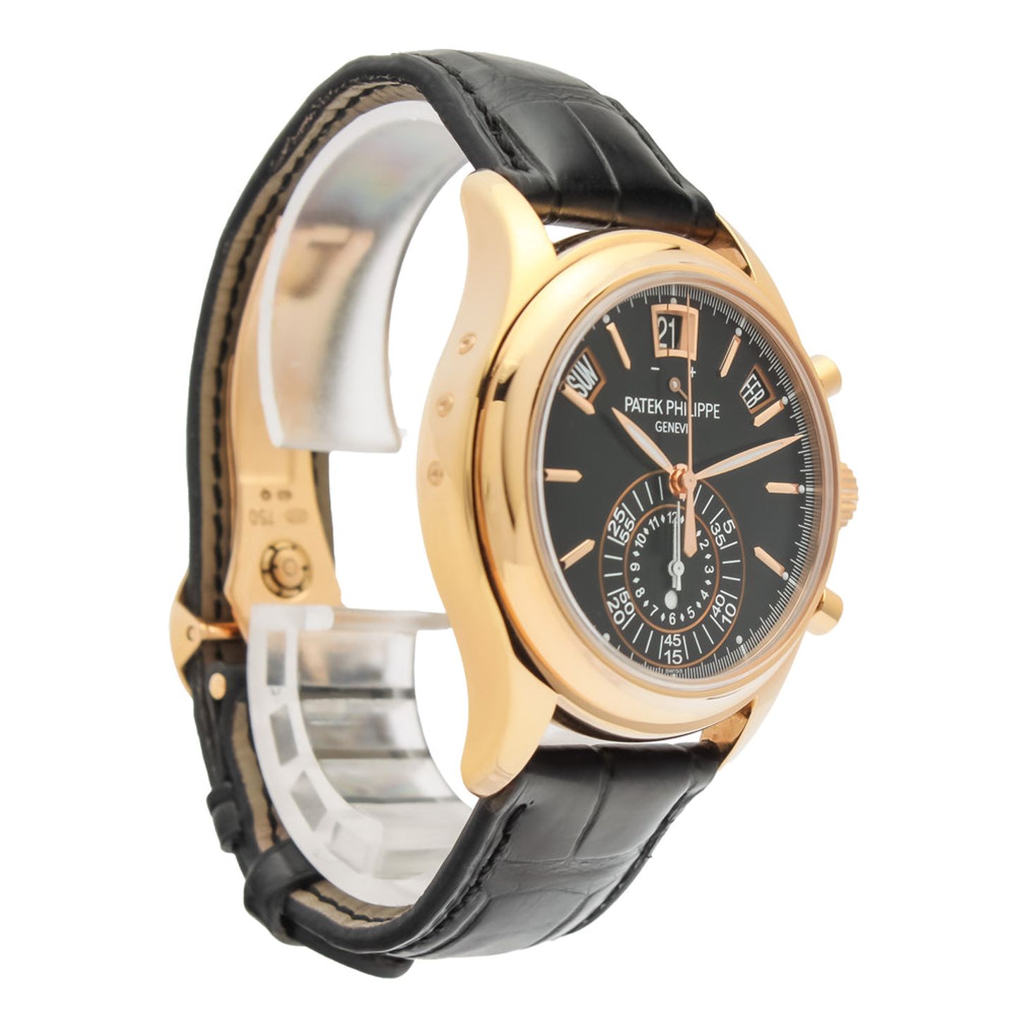 Patek Philippe Annual Calendar Chronograph 5960R-012 (2014) - Black dial 41 mm Rose Gold case (2/6)