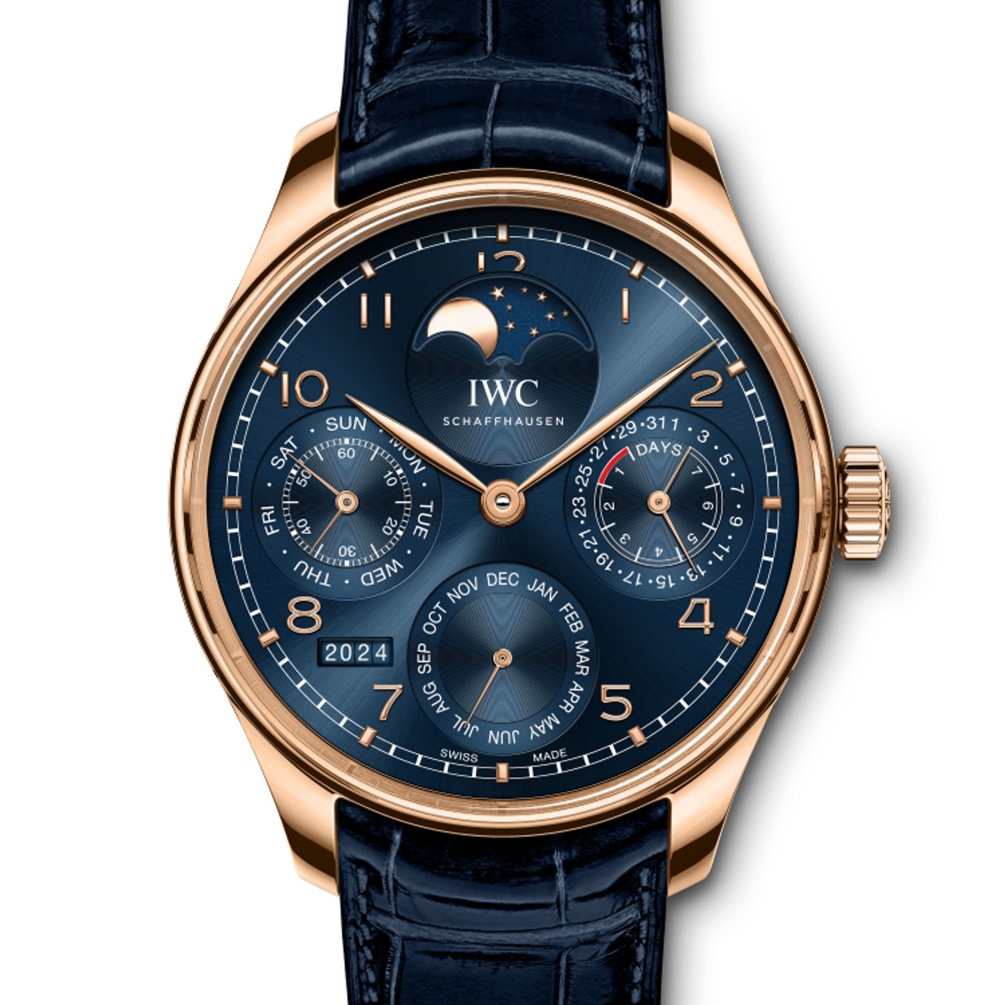 IWC Portuguese Perpetual Calendar IW503312 (2024) - Blauw wijzerplaat 44mm Roségoud (1/1)