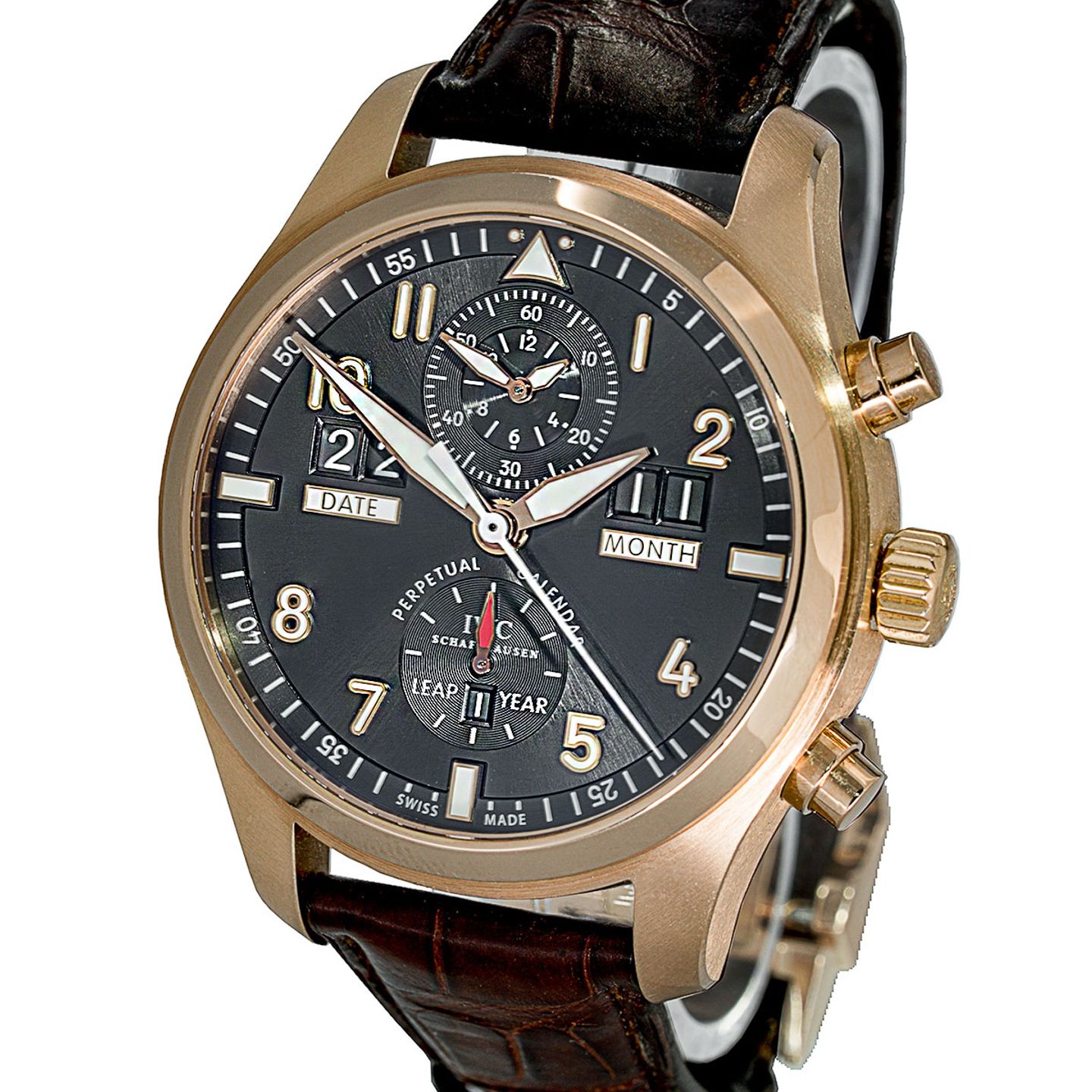 IWC Pilot Spitfire Perpetual Calendar Digital Date-Month IW379103 (2017) - Grijs wijzerplaat 46mm Roodgoud (1/5)