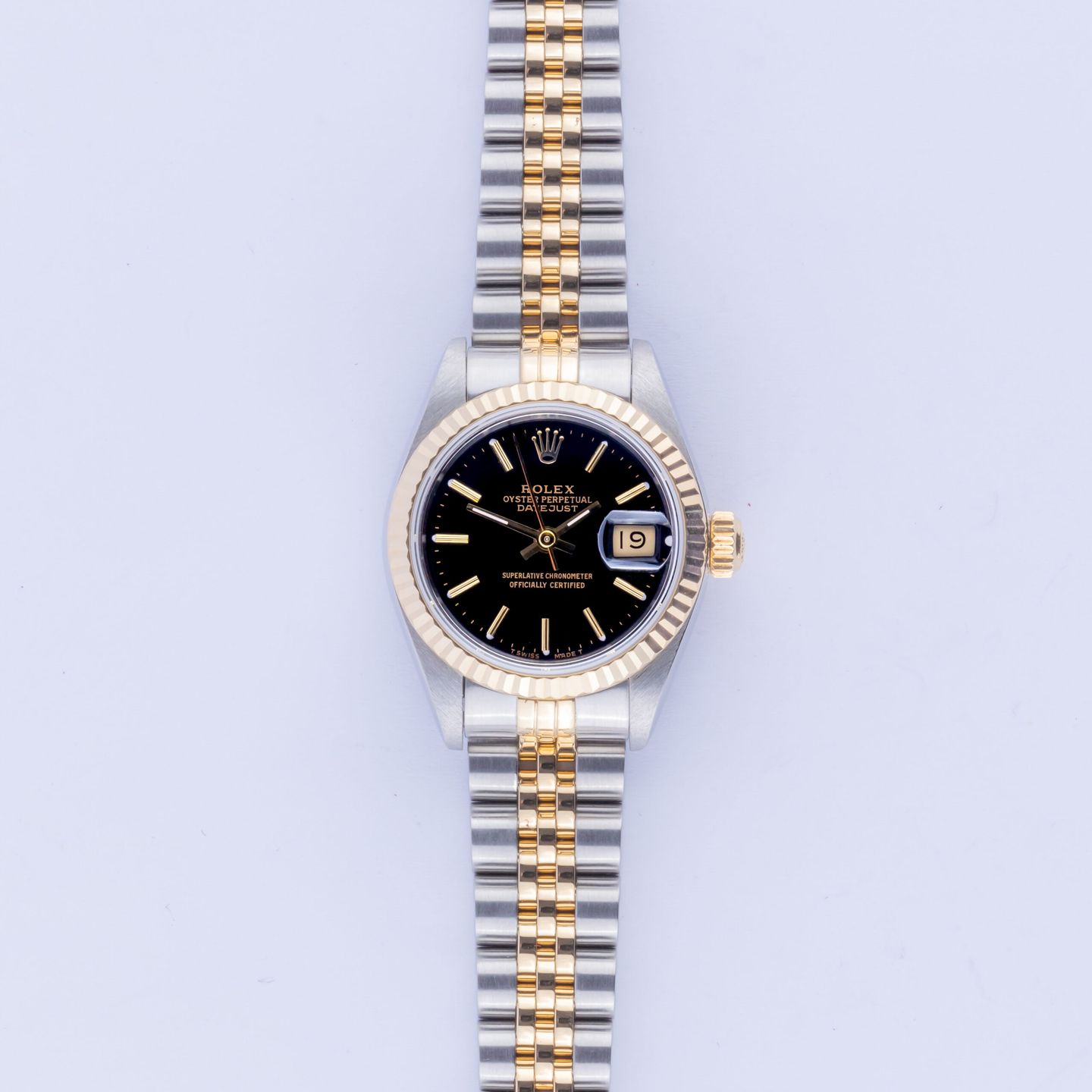 Rolex Lady-Datejust 69173 (1996) - Zwart wijzerplaat 26mm Goud/Staal (3/8)