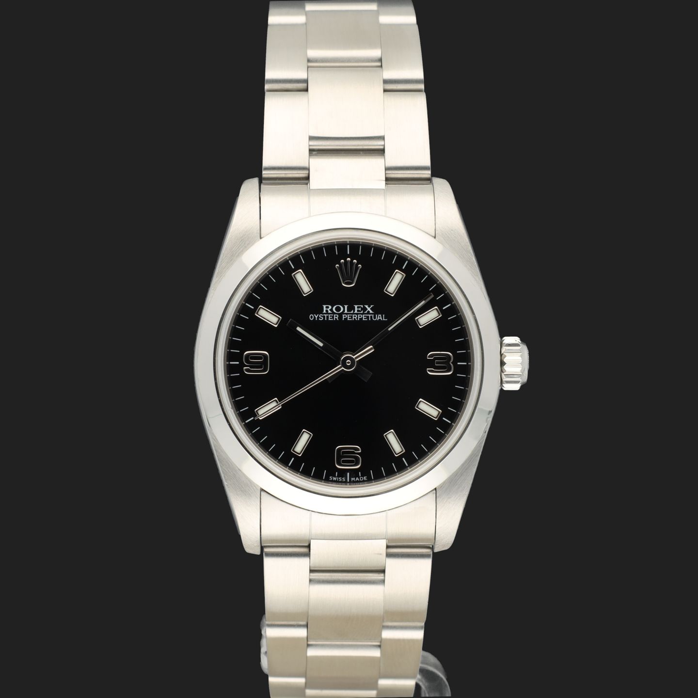Rolex Oyster Perpetual 31 77080 (2007) - Black dial 31 mm Steel case (3/8)