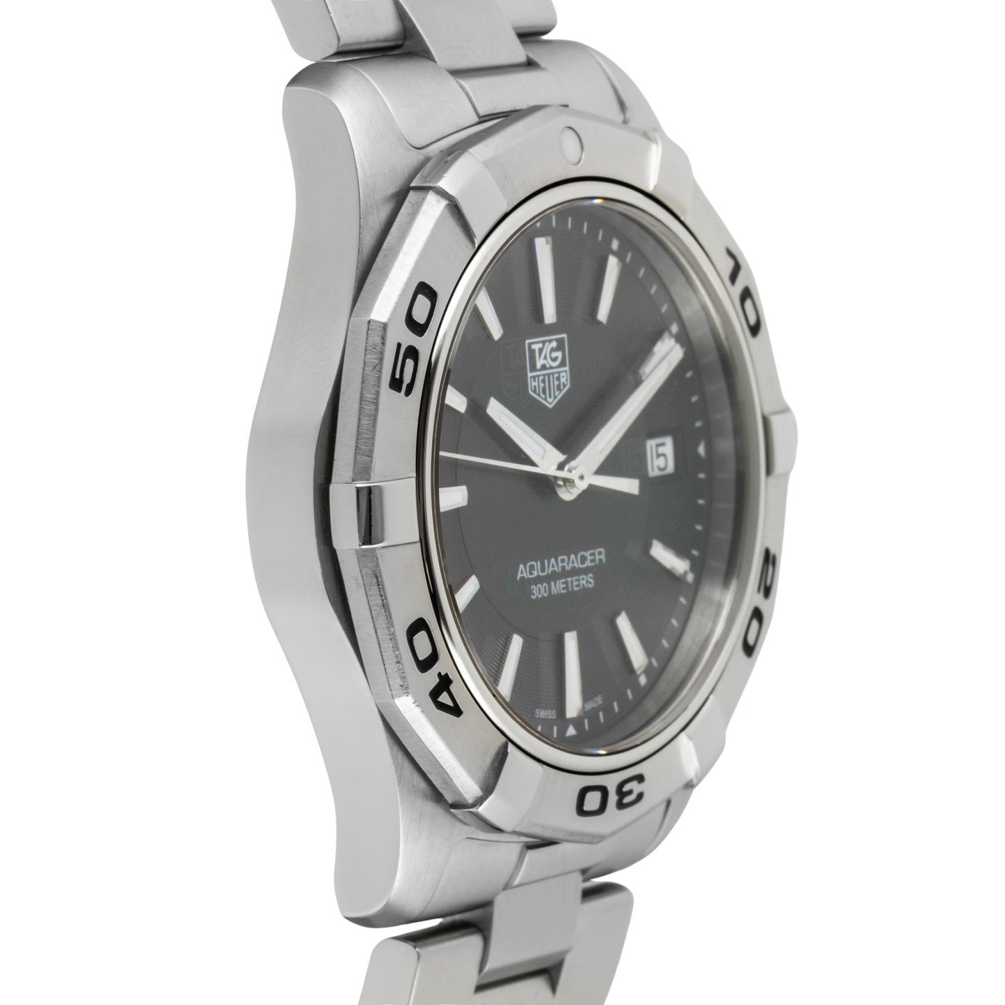 TAG Heuer Aquaracer 300M WAP2011 (Onbekend (willekeurig serienummer)) - Zwart wijzerplaat 41mm Staal (7/8)