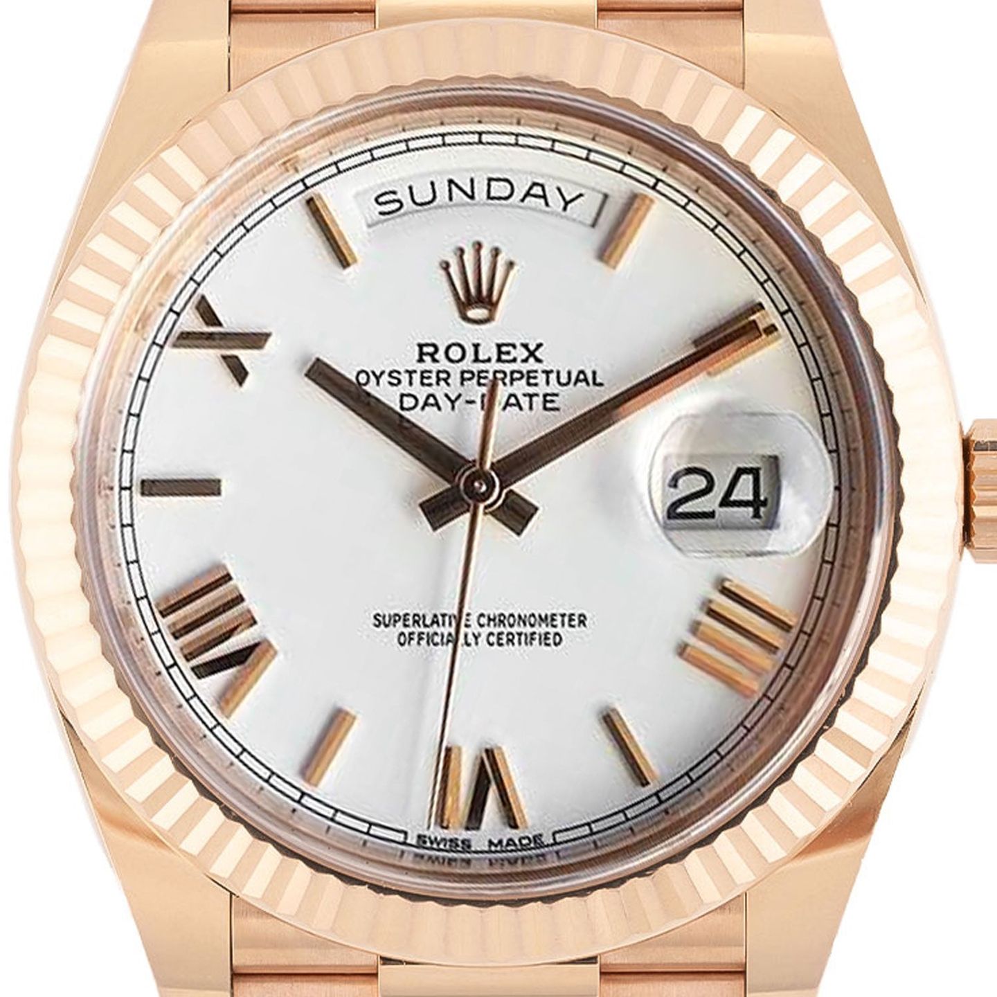 Rolex Day-Date 40 228235 (2019) - White dial 40 mm Rose Gold case (2/7)
