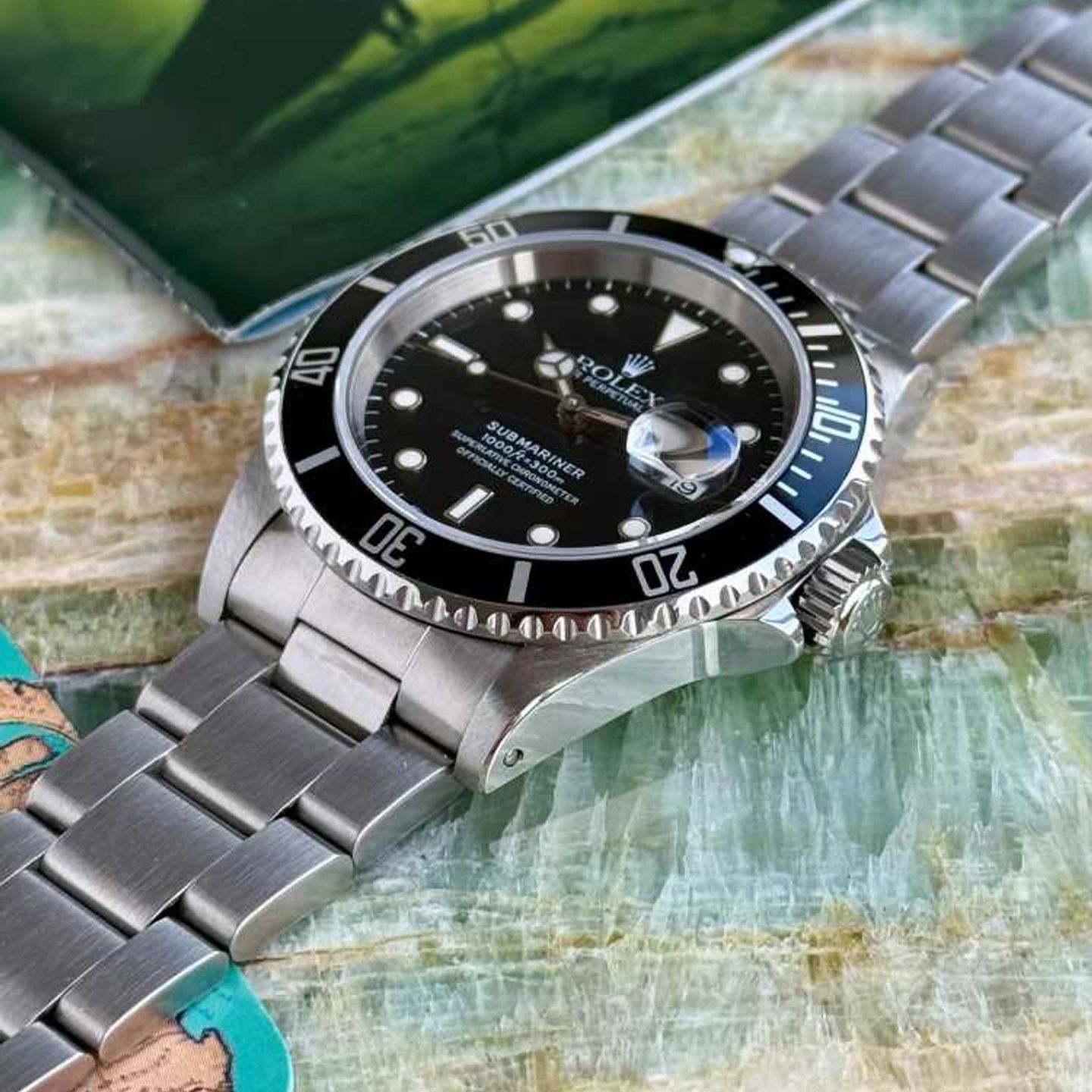 Rolex Submariner Date 16610 (1995) - Zwart wijzerplaat 40mm Staal (7/8)