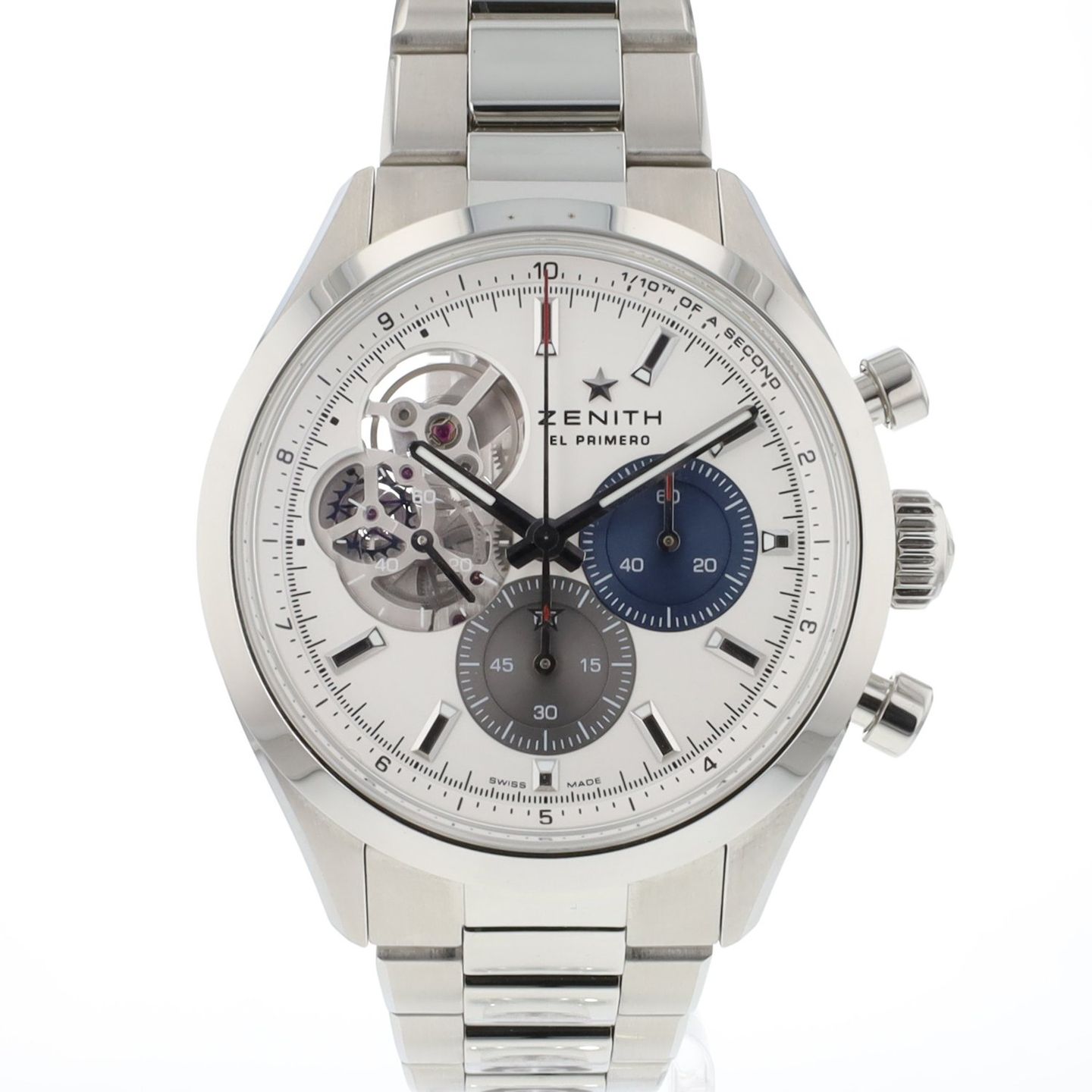 Zenith El Primero Chronomaster 03.3300.3604/69.M330 (2023) - Silver dial 40 mm Steel case (1/4)