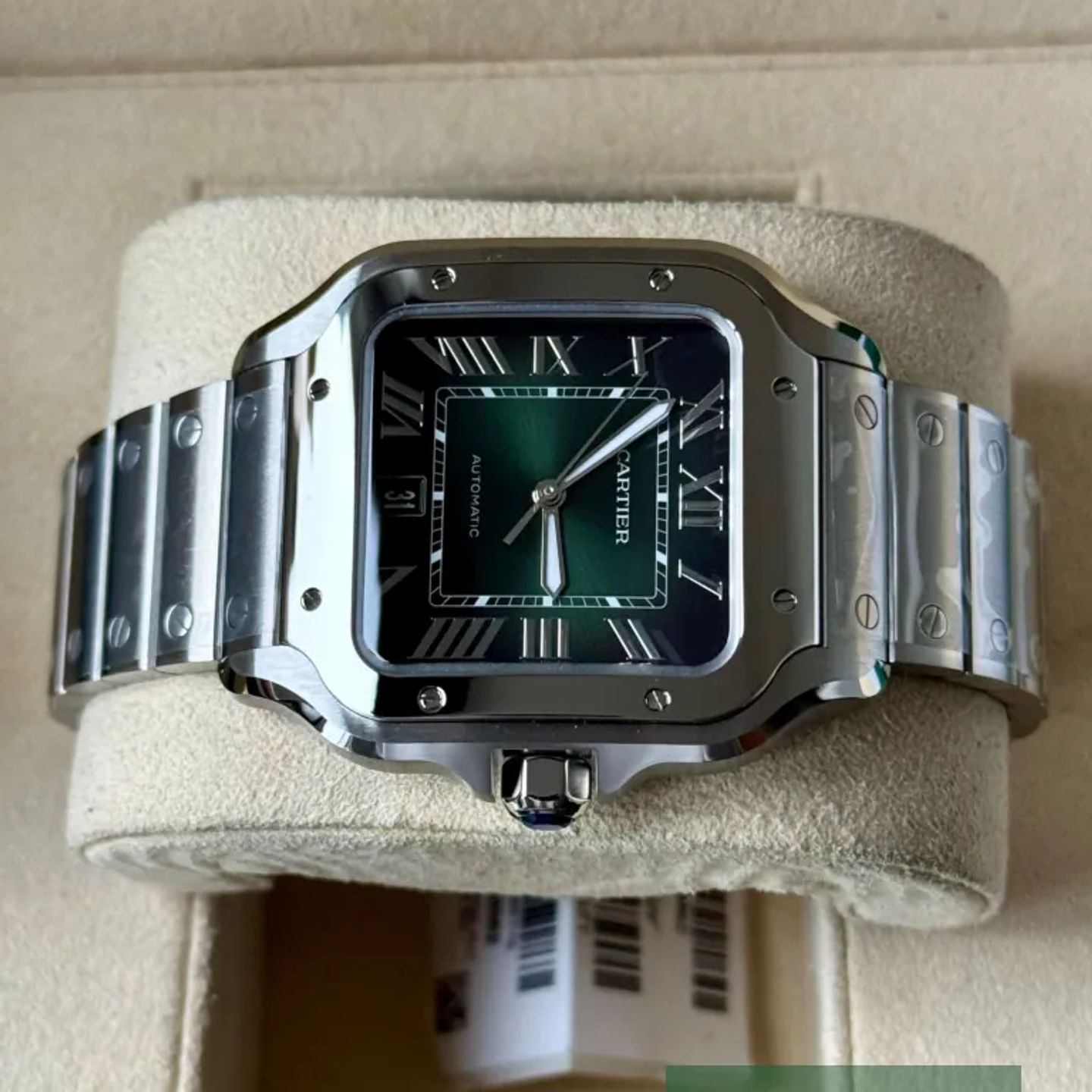 Cartier Santos WSSA0062 (2026) - Green dial 40 mm Steel case (4/7)