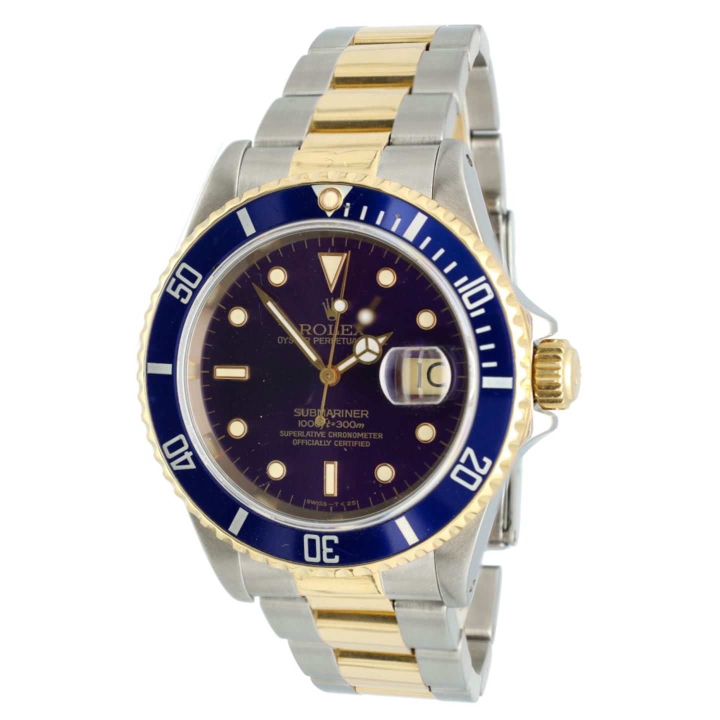 Rolex Submariner Date 16613 (1991) - Purple dial 40 mm Gold/Steel case (1/6)