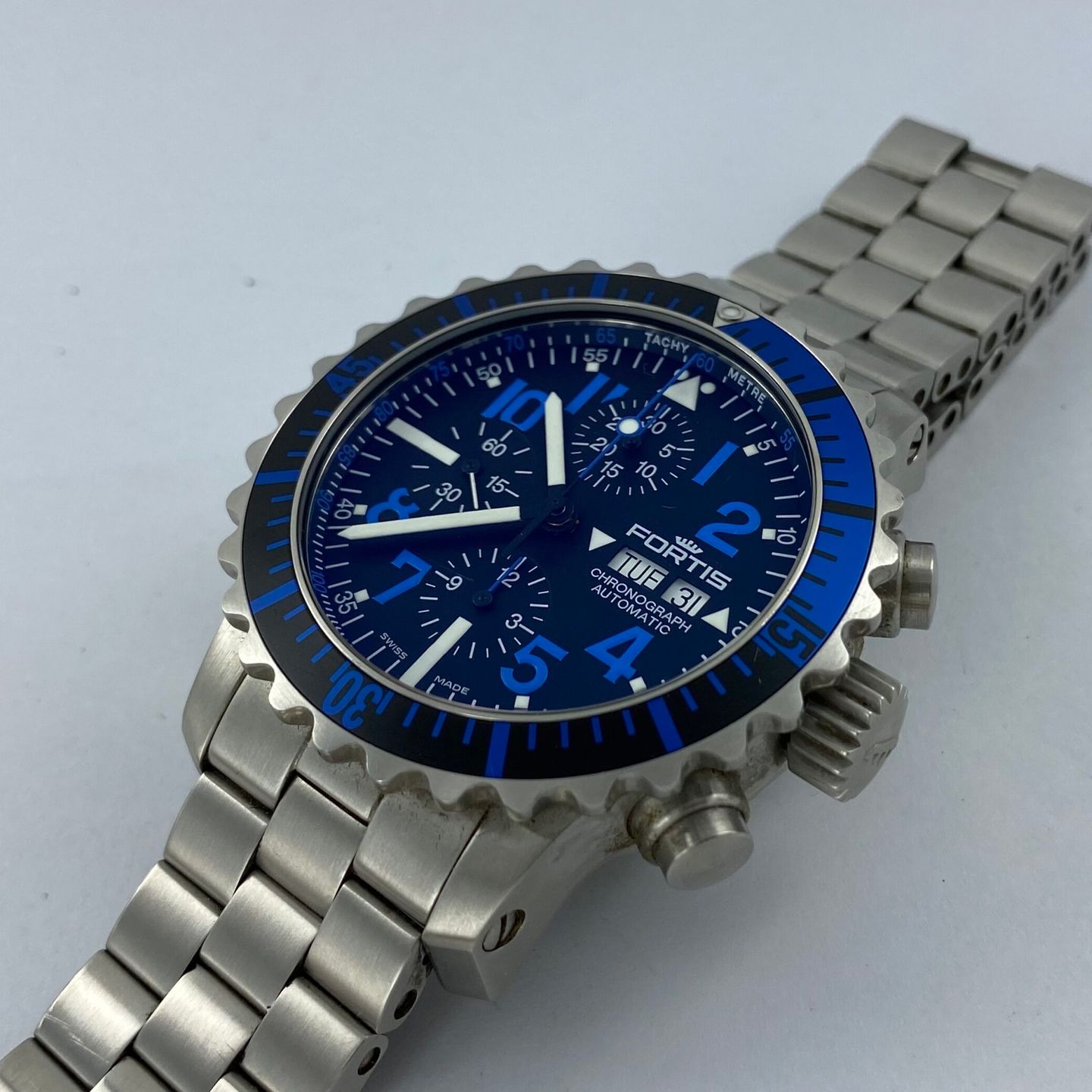 Fortis B-42 - (Unknown (random serial)) - Blue dial 42 mm Steel case (4/4)