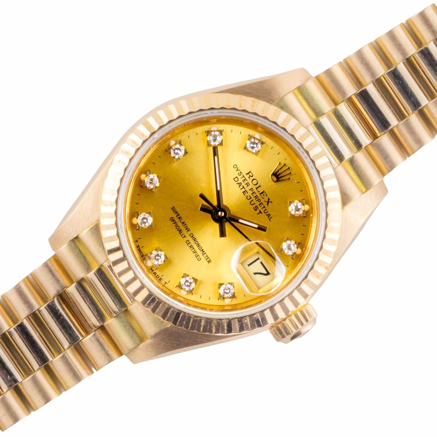 Rolex Lady-Datejust 69178 (1991) - Champagne dial 26 mm Yellow Gold case (1/8)