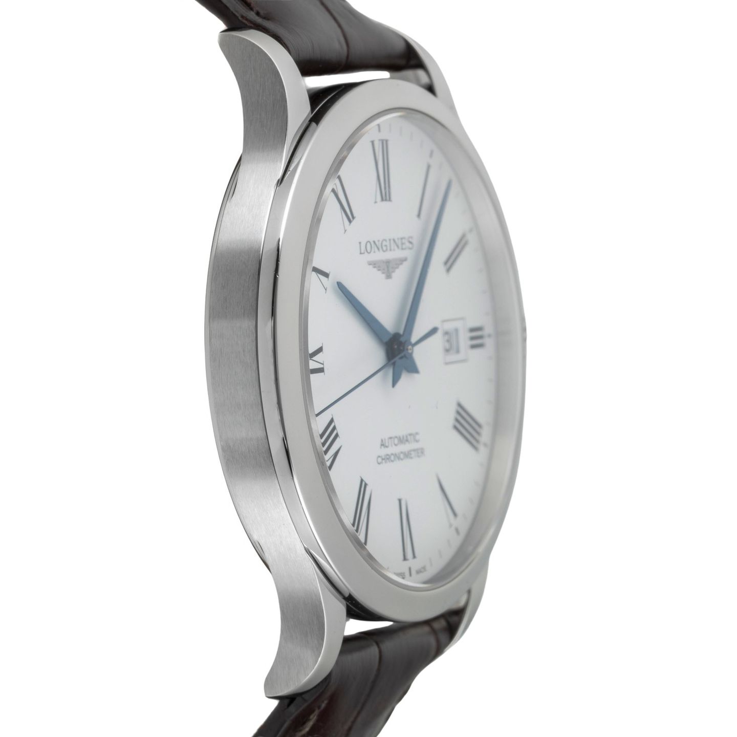 Longines Record L2.821.4.11.2 (Onbekend (willekeurig serienummer)) - Wit wijzerplaat 40mm Staal (7/8)