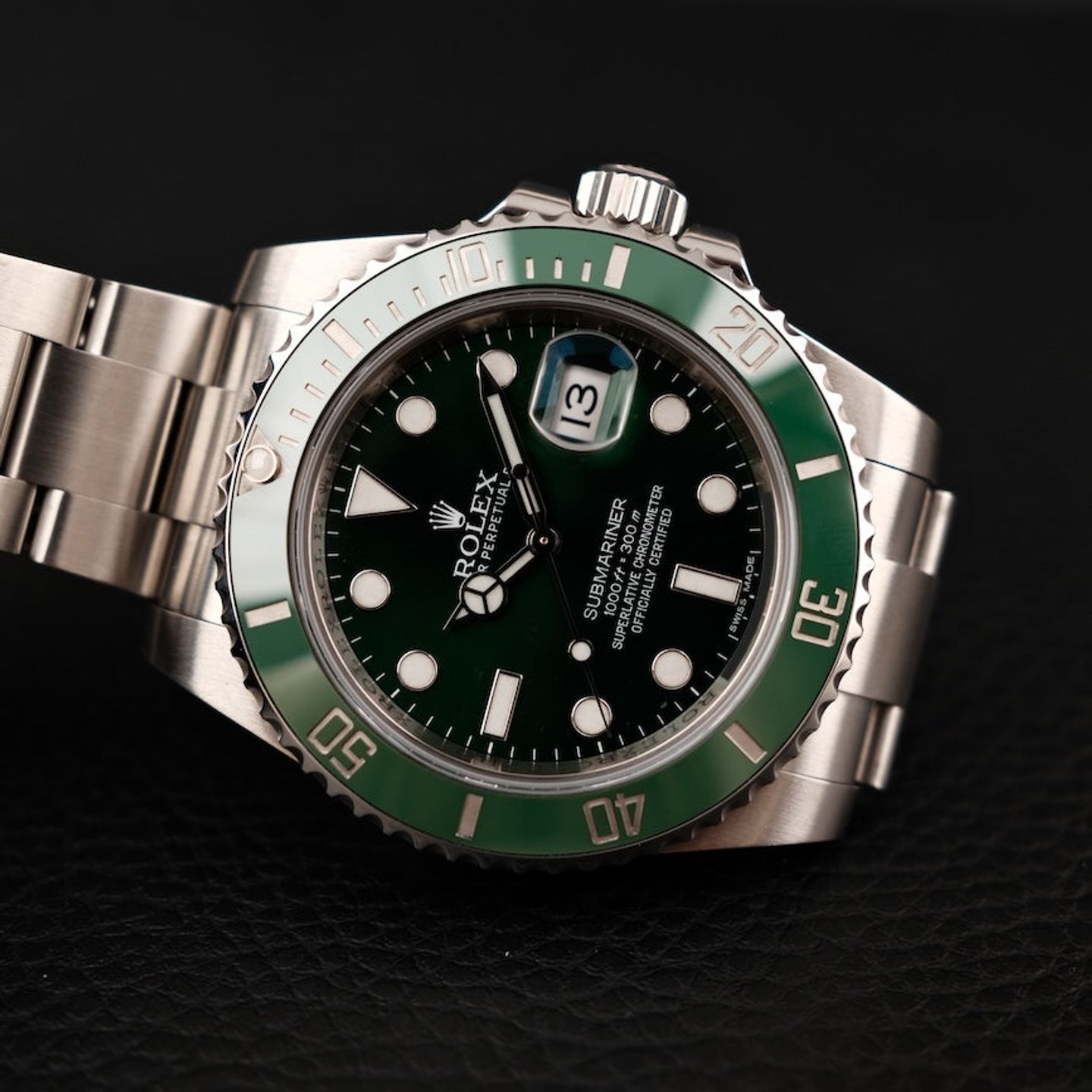 Rolex Submariner Date 116610LV (2014) - Green dial 40 mm Steel case (2/8)