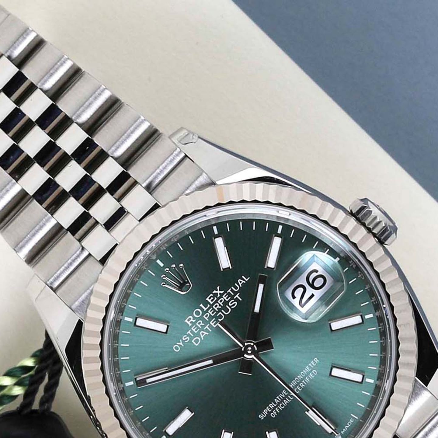 Rolex Datejust 36 126234 (2023) - Groen wijzerplaat 36mm Staal (3/8)