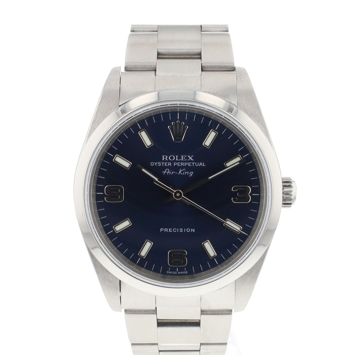Rolex Air-King 14000M (2005) - Blue dial 34 mm Steel case (1/6)