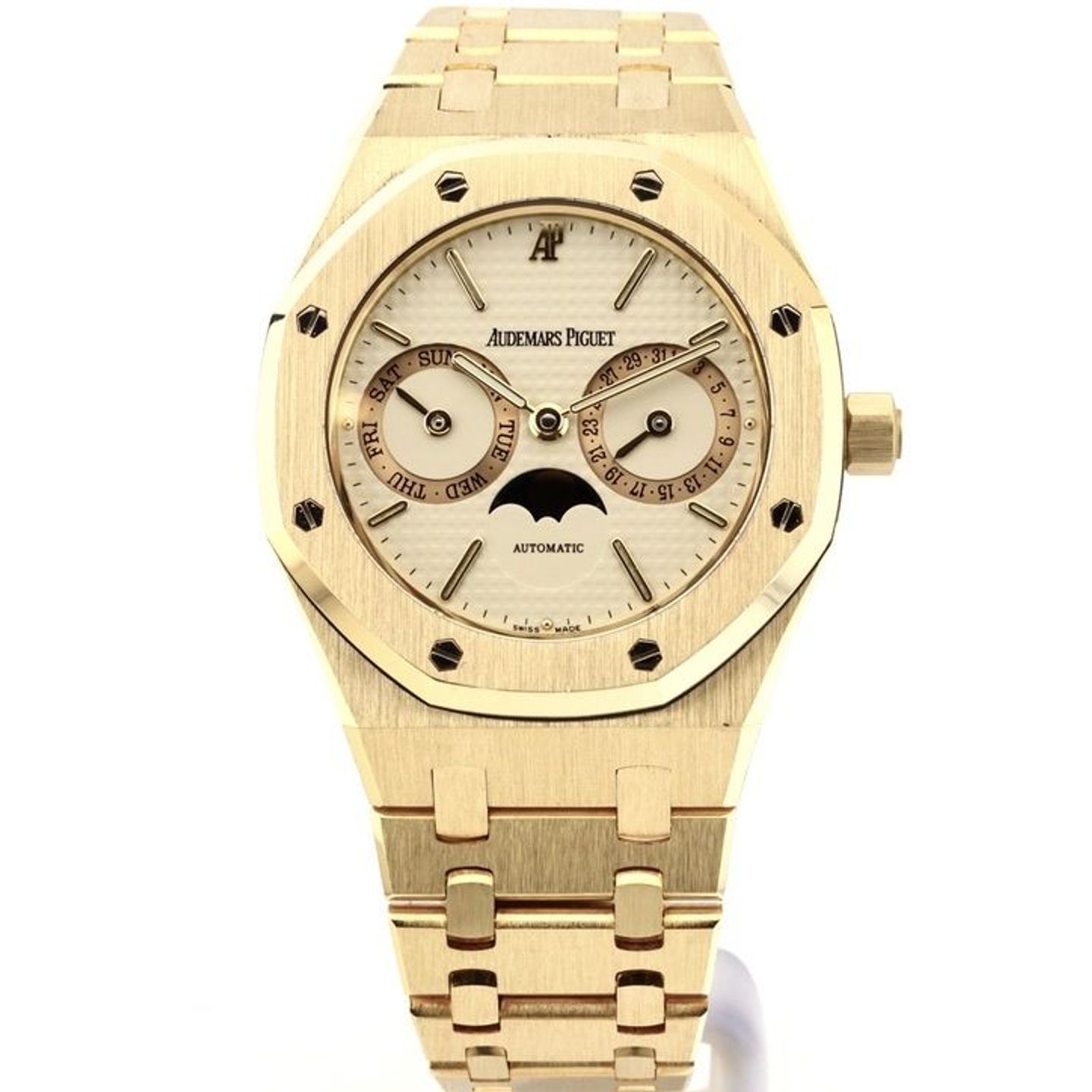 Audemars Piguet Royal Oak Day-Date 25594BA.OO.0477BA.01 (Unknown (random serial)) - Yellow dial 36 mm Yellow Gold case (1/8)