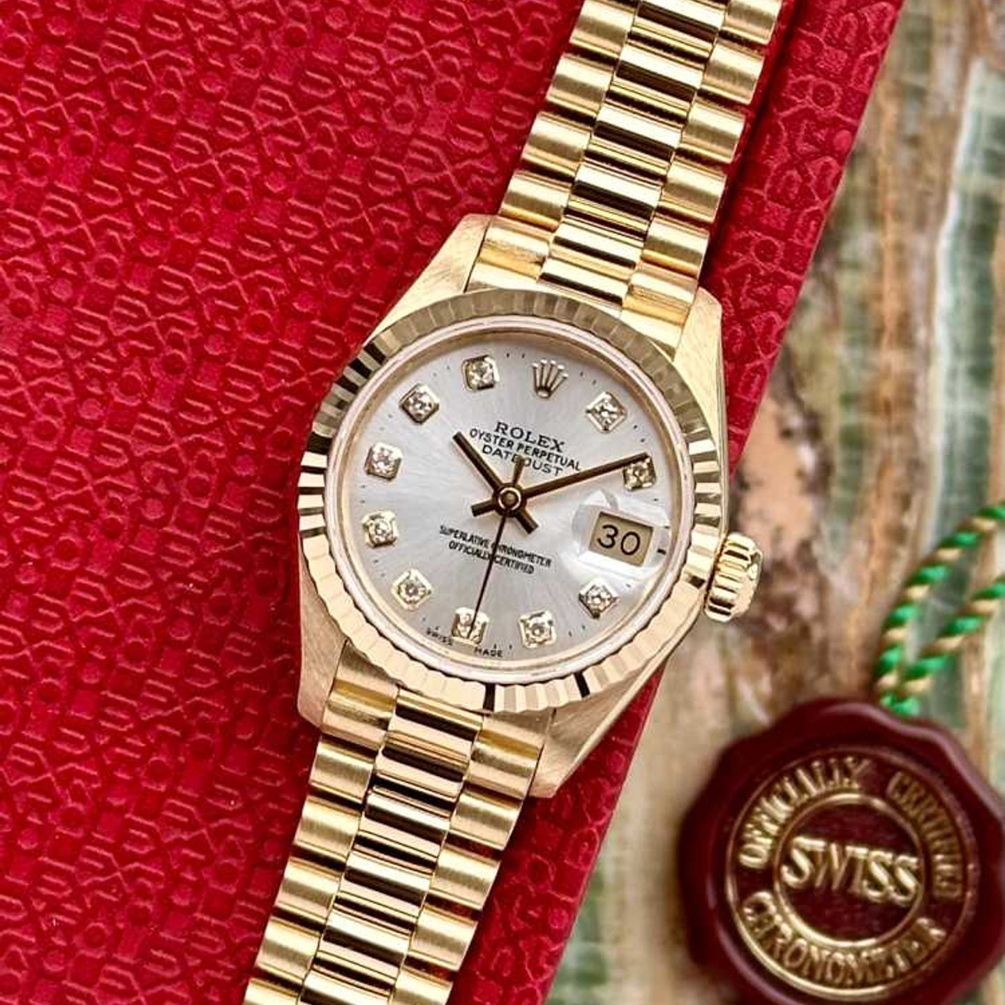 Rolex Lady-Datejust 69178G (1993) - Silver dial 26 mm Yellow Gold case (1/8)