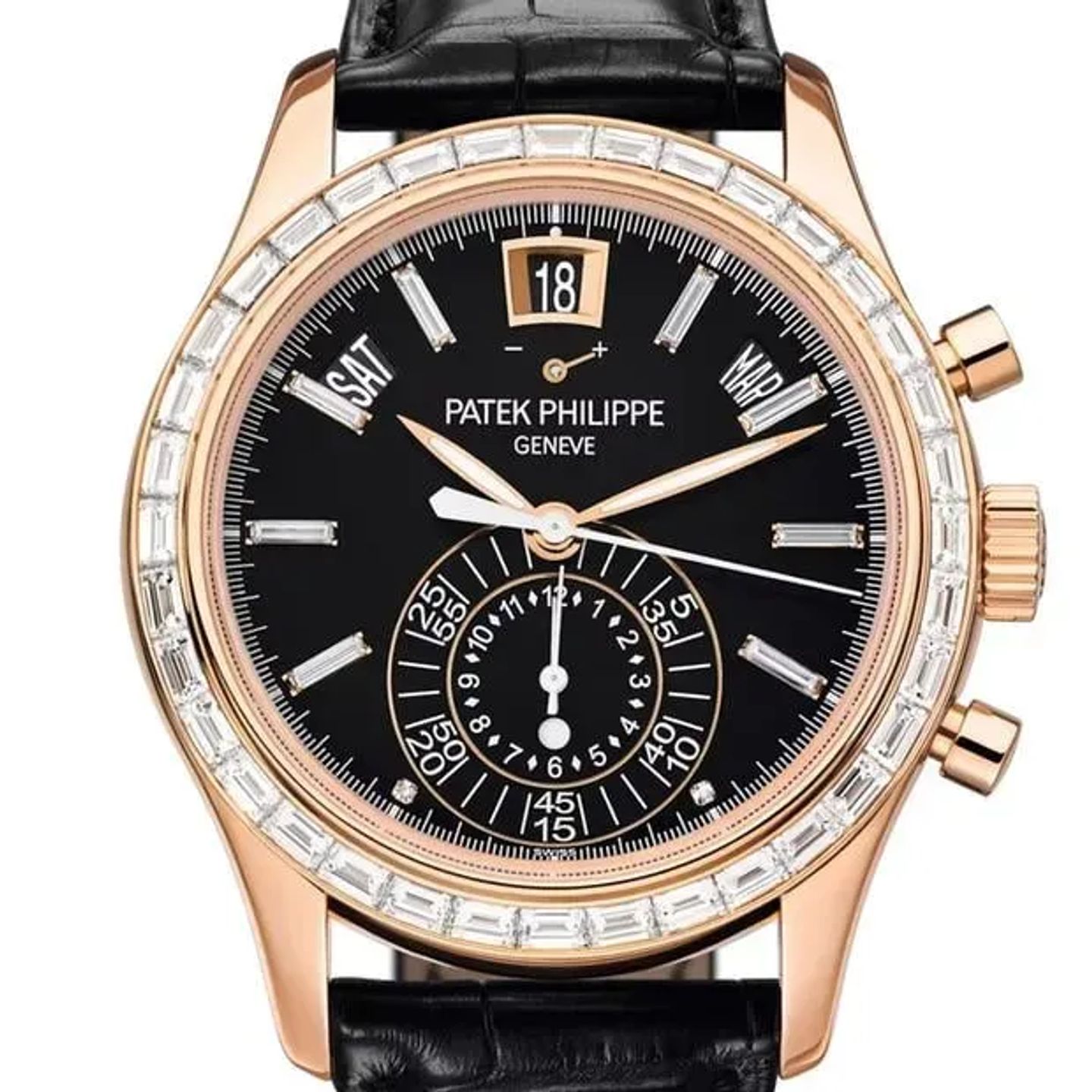 Patek Philippe Annual Calendar Chronograph 5961R-010 (2025) - Zwart wijzerplaat 41mm Roségoud (5/6)
