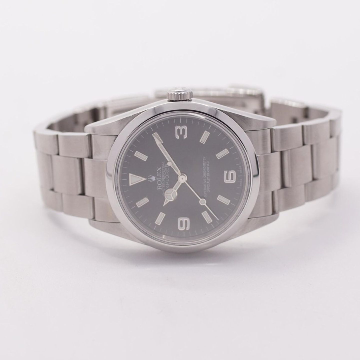 Rolex Explorer 114270 (2002) - Zwart wijzerplaat 36mm Staal (8/8)