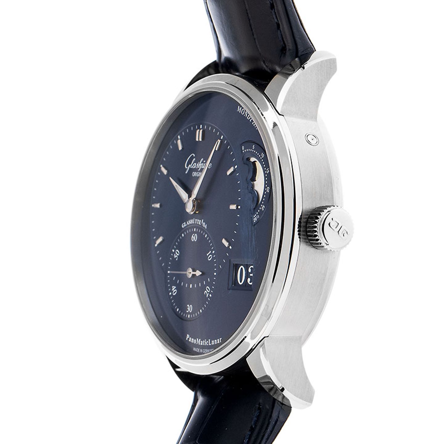 Glashütte Original PanoMaticLunar 1-90-02-46-32-61 (2025) - Blauw wijzerplaat 40mm Staal (4/7)